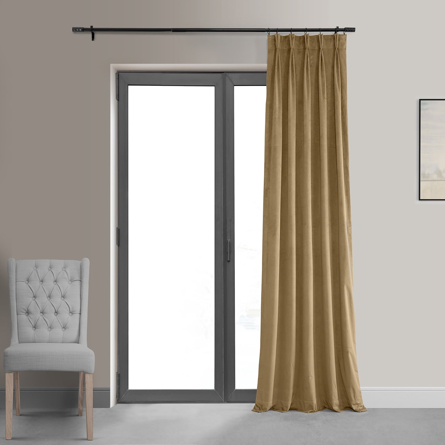 Exclusive Fabrics Signature Pleated Blackout Velvet Curtain (1 Panel)