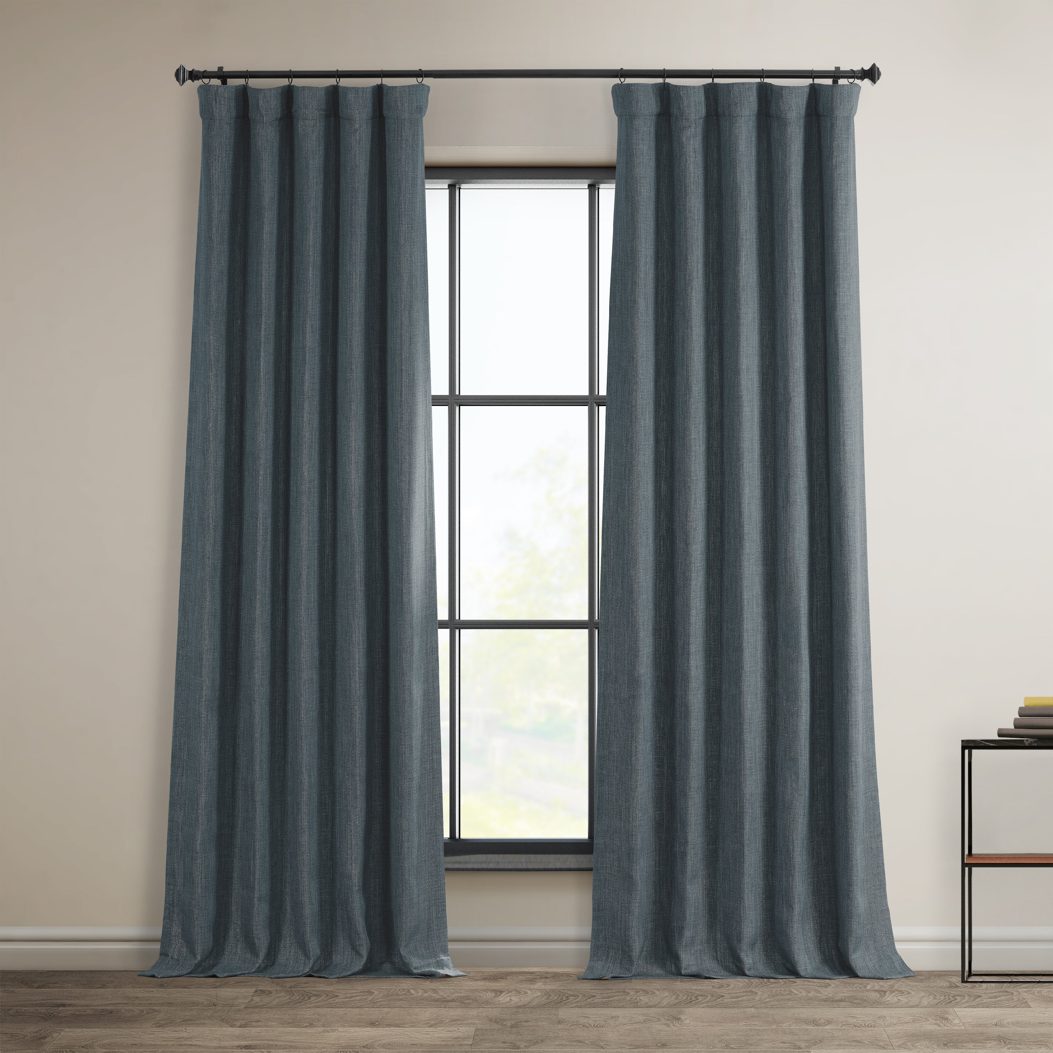 Exclusive Fabrics Faux Linen Room Darkening Curtain (1 Panel)