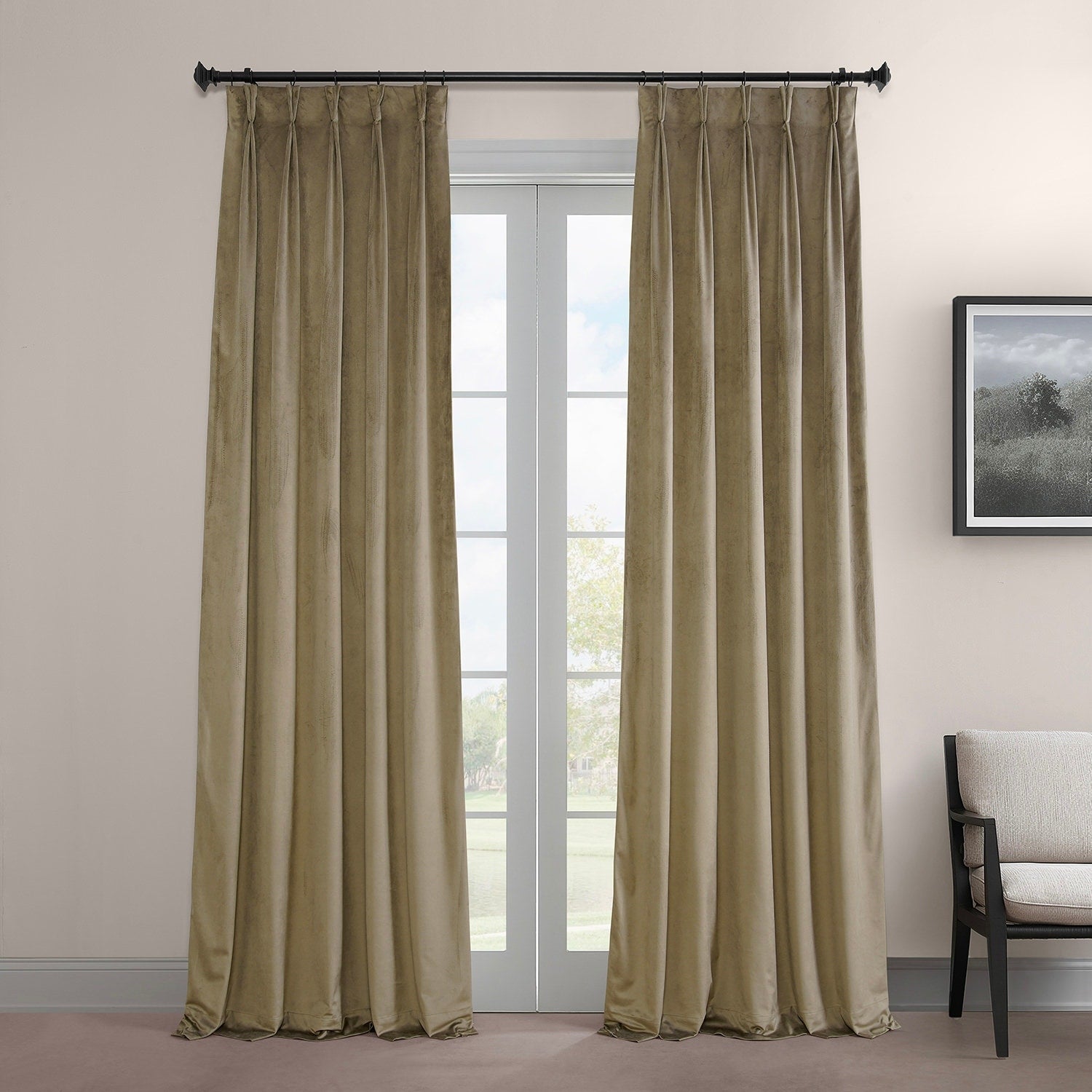 Exclusive Fabrics Signature Pleated Blackout Velvet Curtain (1 Panel)