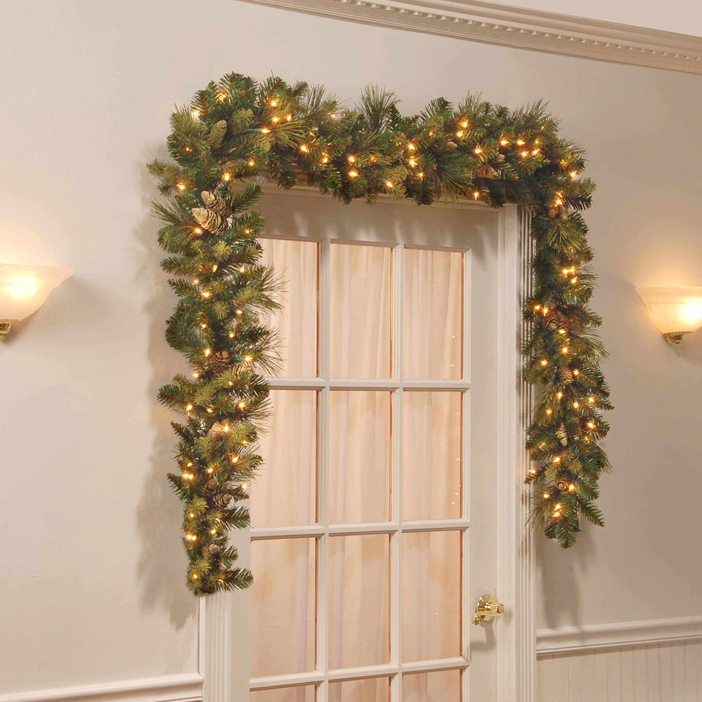 National Tree Company 9 ft. Carolina Pine Garland with Clear Lights - 9 ft