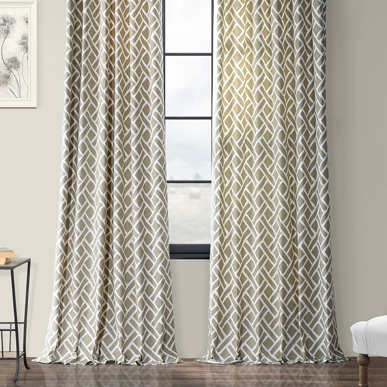 Exclusive Fabrics Martinique Geo Contemporary Cotton Room Darkening Curtain (1 Panel)