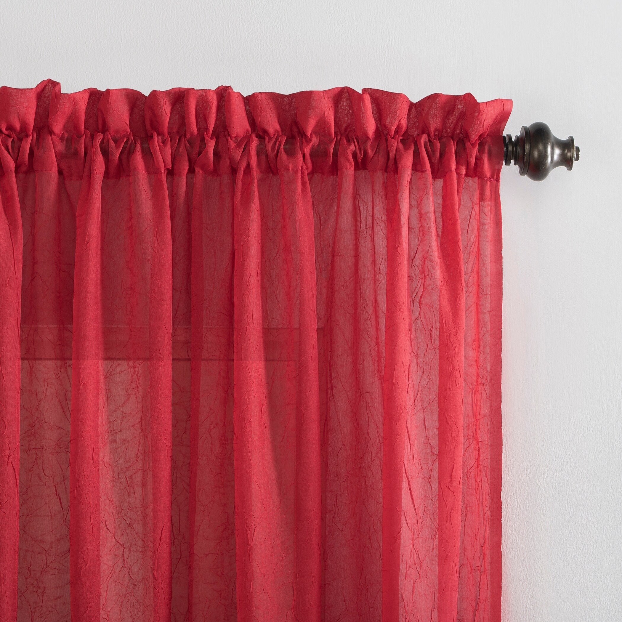 No. 918 Erica Crushed Voile Sheer Rod Pocket 1-Piece Curtain Panel, Single Panel