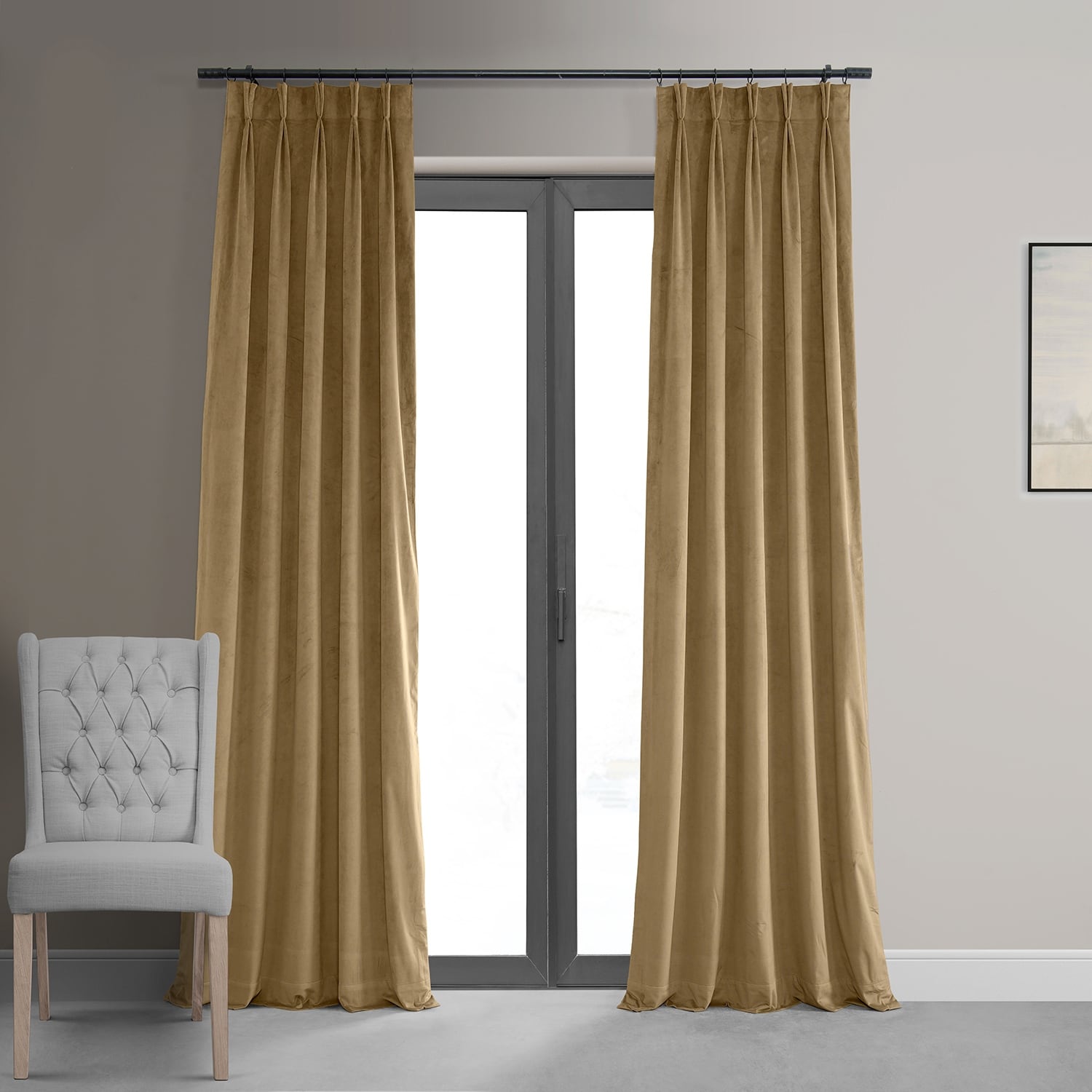 Exclusive Fabrics Signature Pleated Blackout Velvet Curtain (1 Panel)