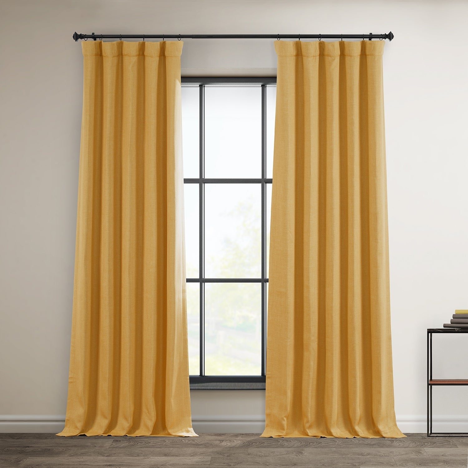 Exclusive Fabrics Faux Linen Room Darkening Curtain (1 Panel)