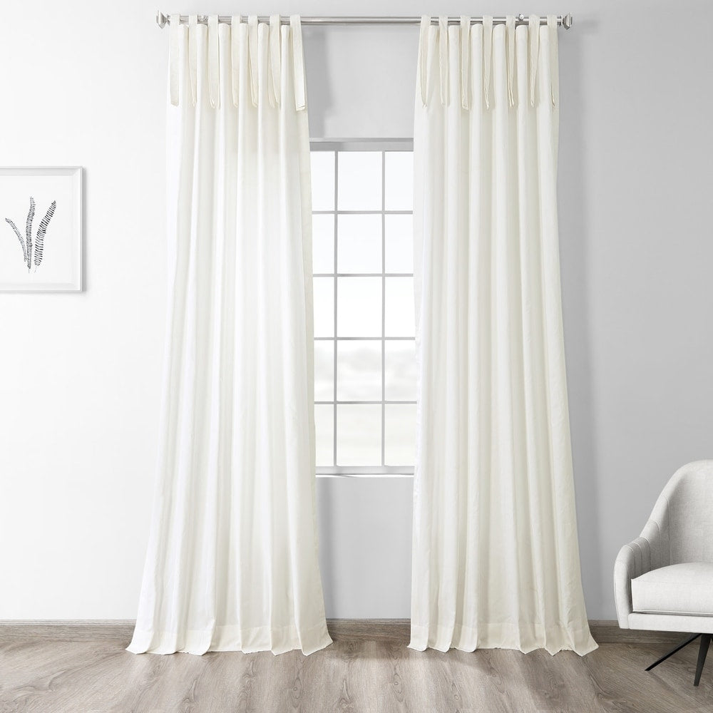 Exclusive Fabrics Solid Cotton Tie-Top Curtain (1 Panel)