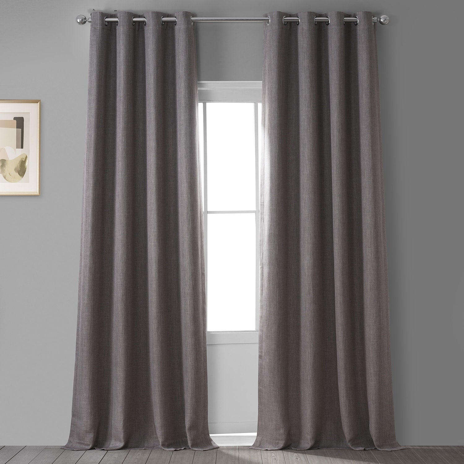 Exclusive Fabrics Faux Linen Grommet Room Darkening Curtain (1 Panel)