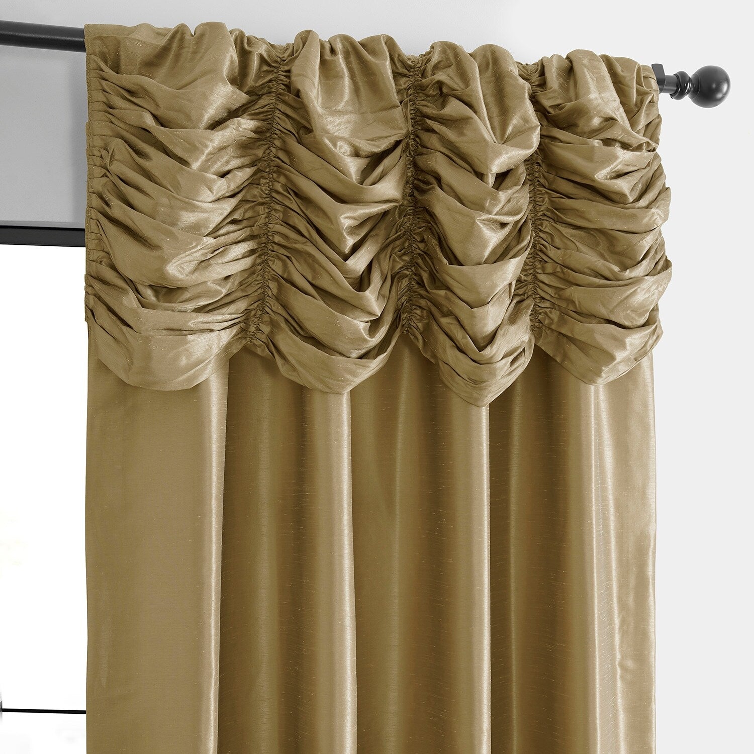 Exclusive Fabric Ruched Textured Faux Dupioni Silk Curtain (1 Panel)