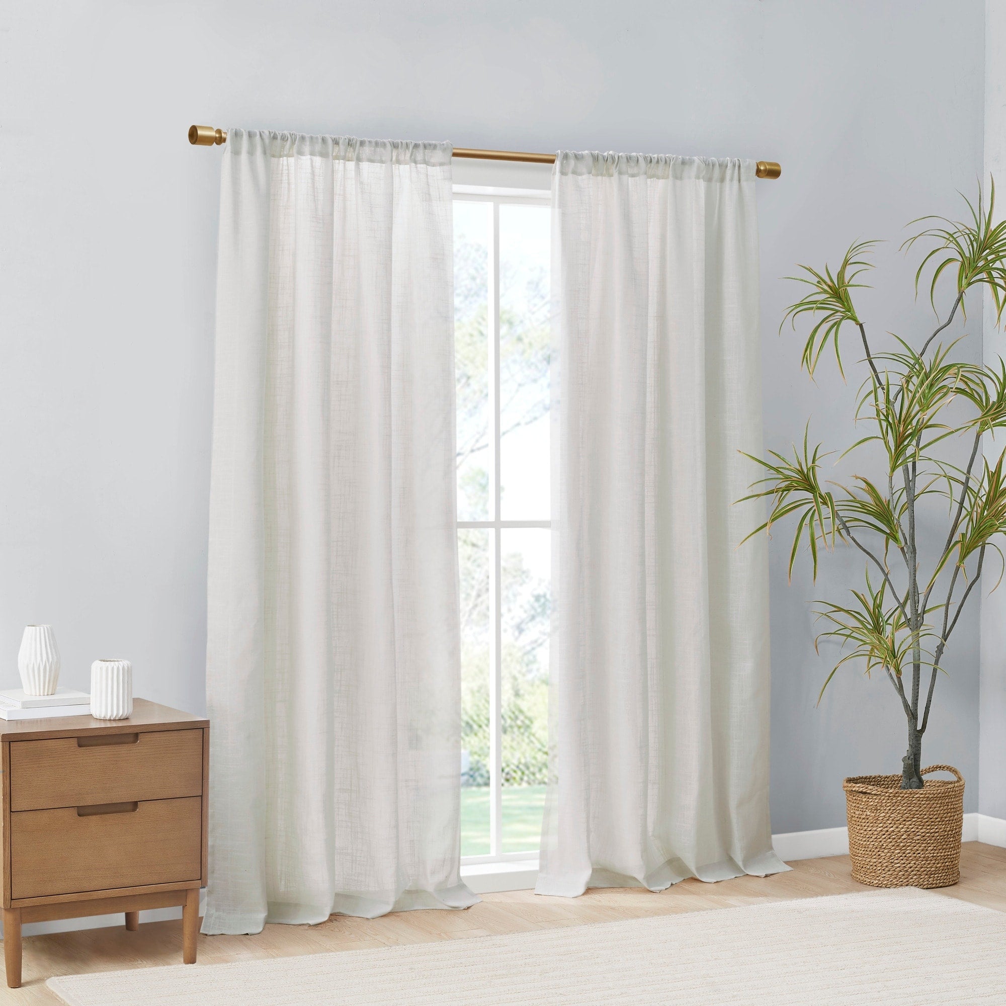 Madison Park Suvi Linen Blend Light Filtering Curtain Panel Pair