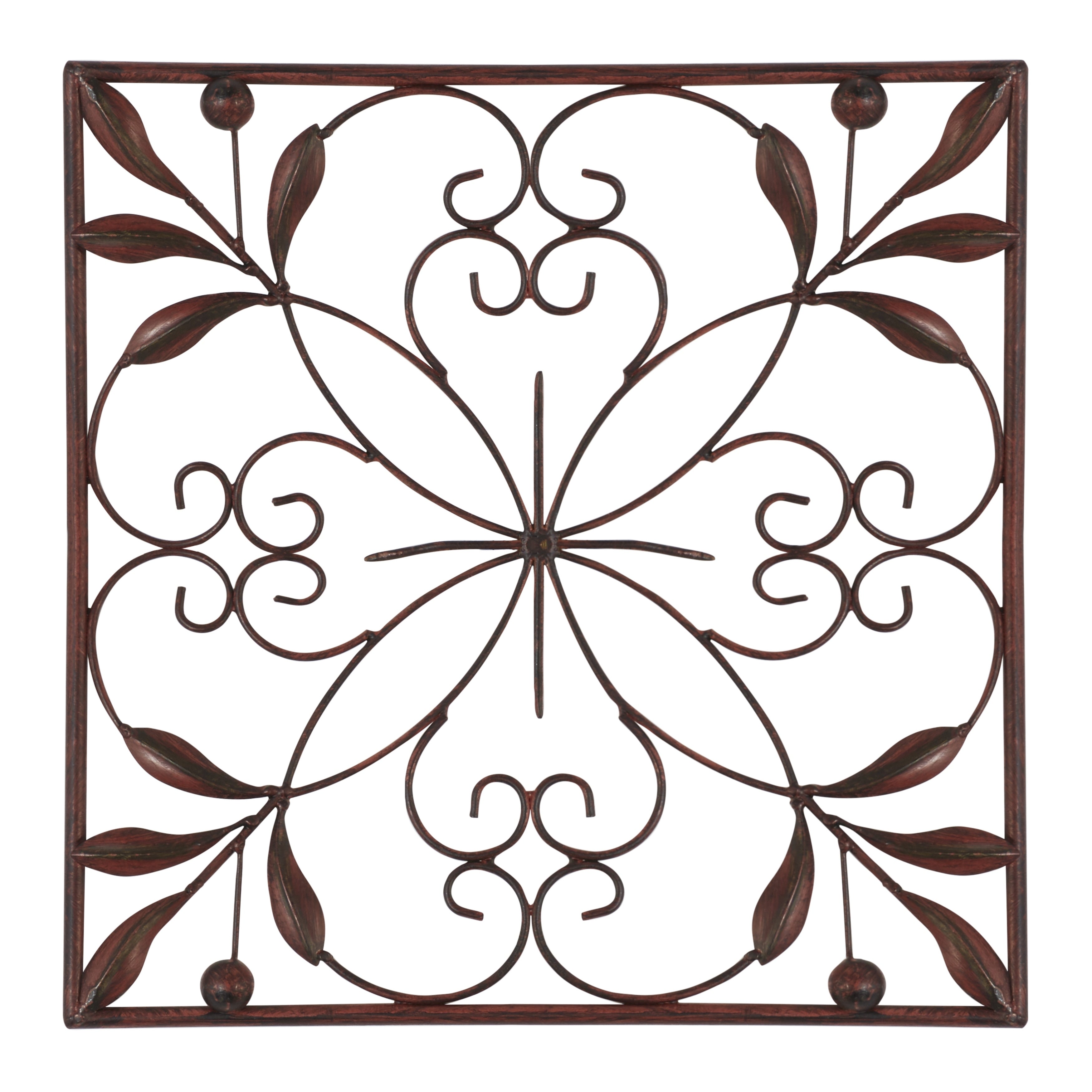 Metal Scroll Wall Decor - Set of 4 Dark Brown - Roche River Decor