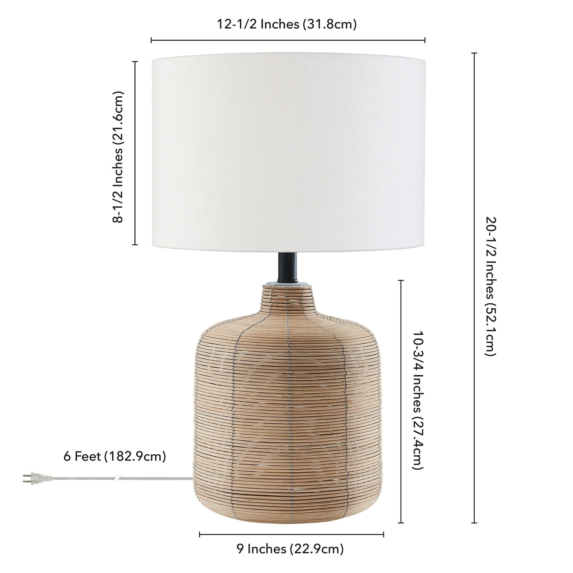 Jolina Rattan Table Lamp