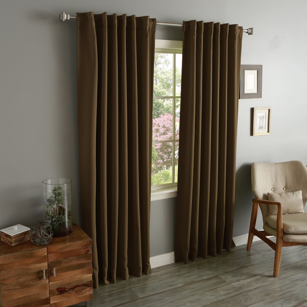 Aurora Home Insulated Thermal Blackout Long Length Curtain Panel Pair