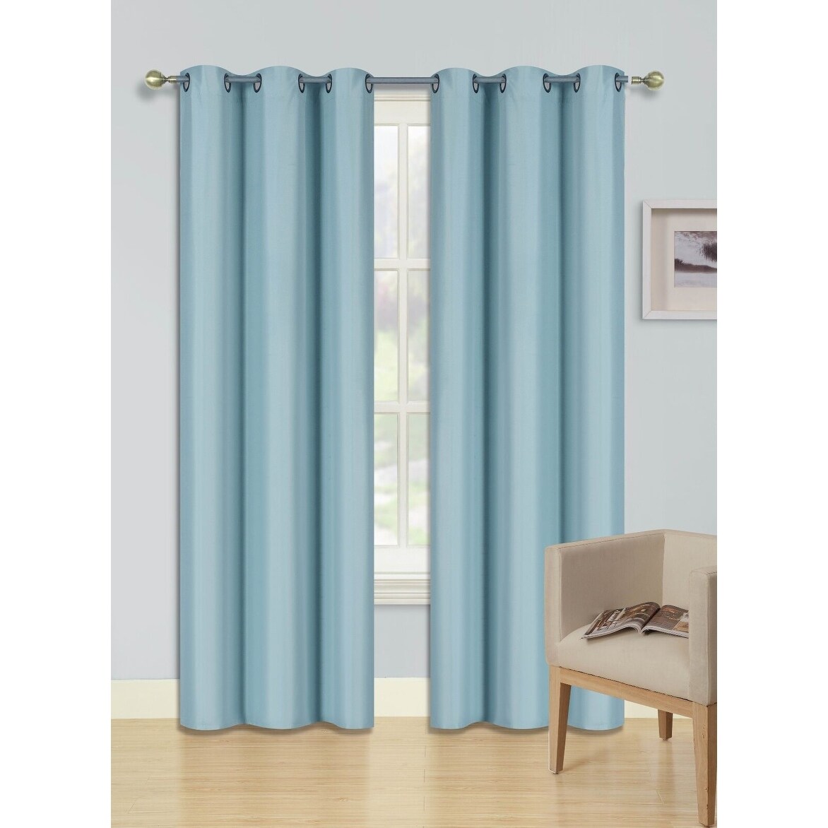 2 Pcs 108 Inch Heavy Insulated Blackout Curtain Panels