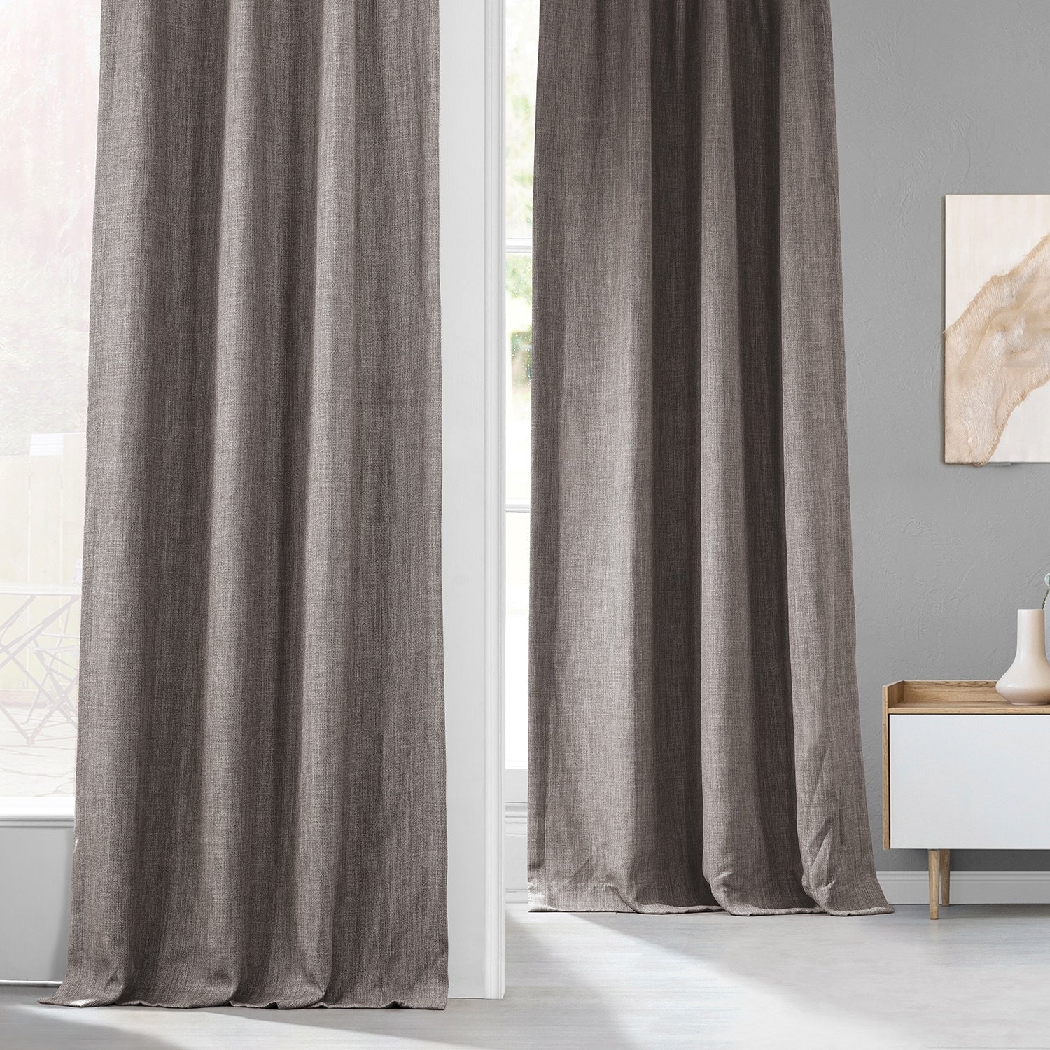 Exclusive Fabrics Faux Linen Room Darkening Curtain (1 Panel)