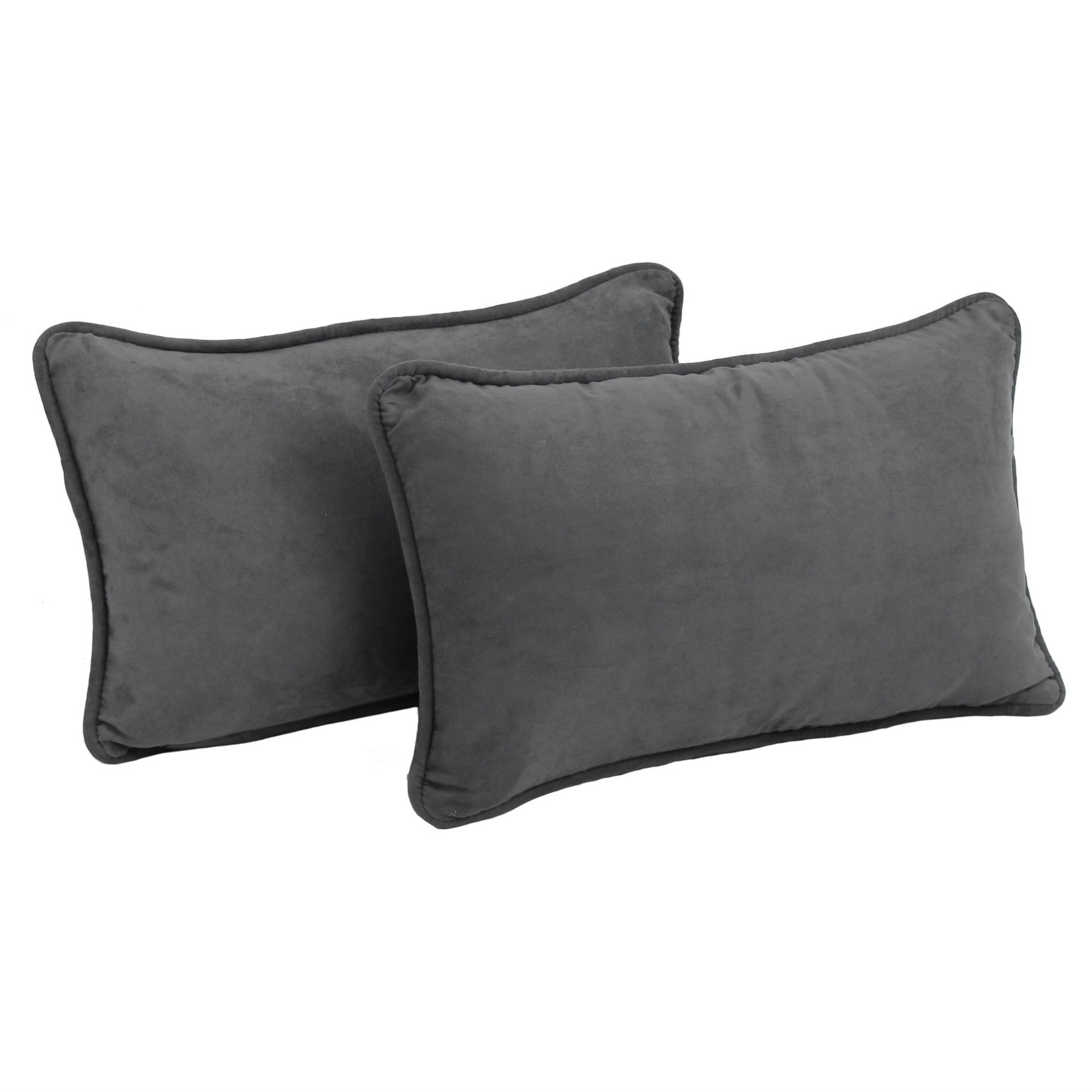 20-inch by 12-inch Microsuede Lumbar Throw Pillows (Set of 2)