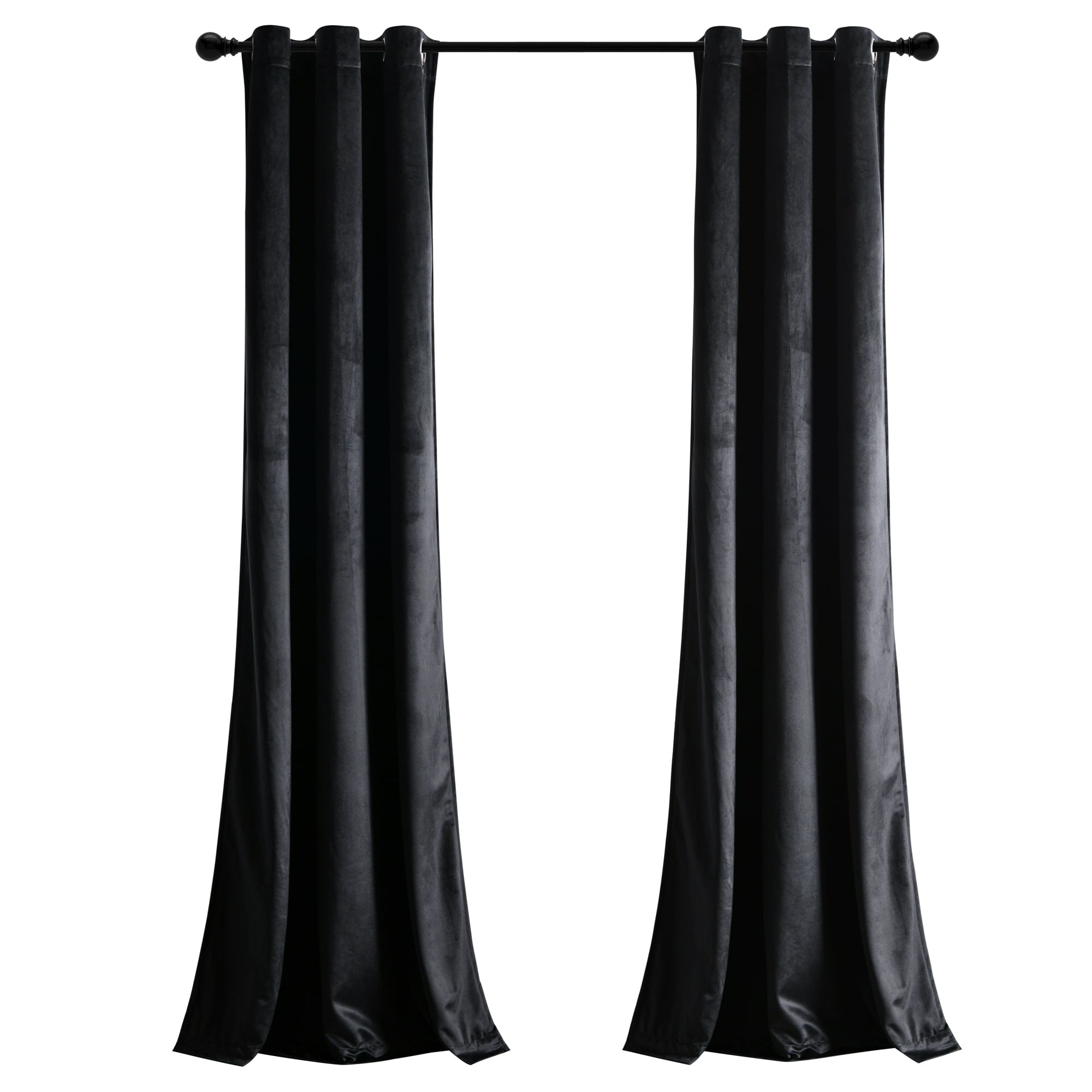 Porch & Den Lapeyrous Velvet Solid Room Darkening Window Curtain Panel Set