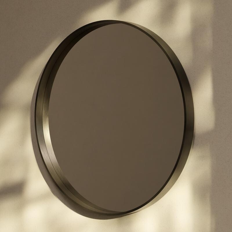 Classic Wooden Frame Farmhouse Round Wall Mirror