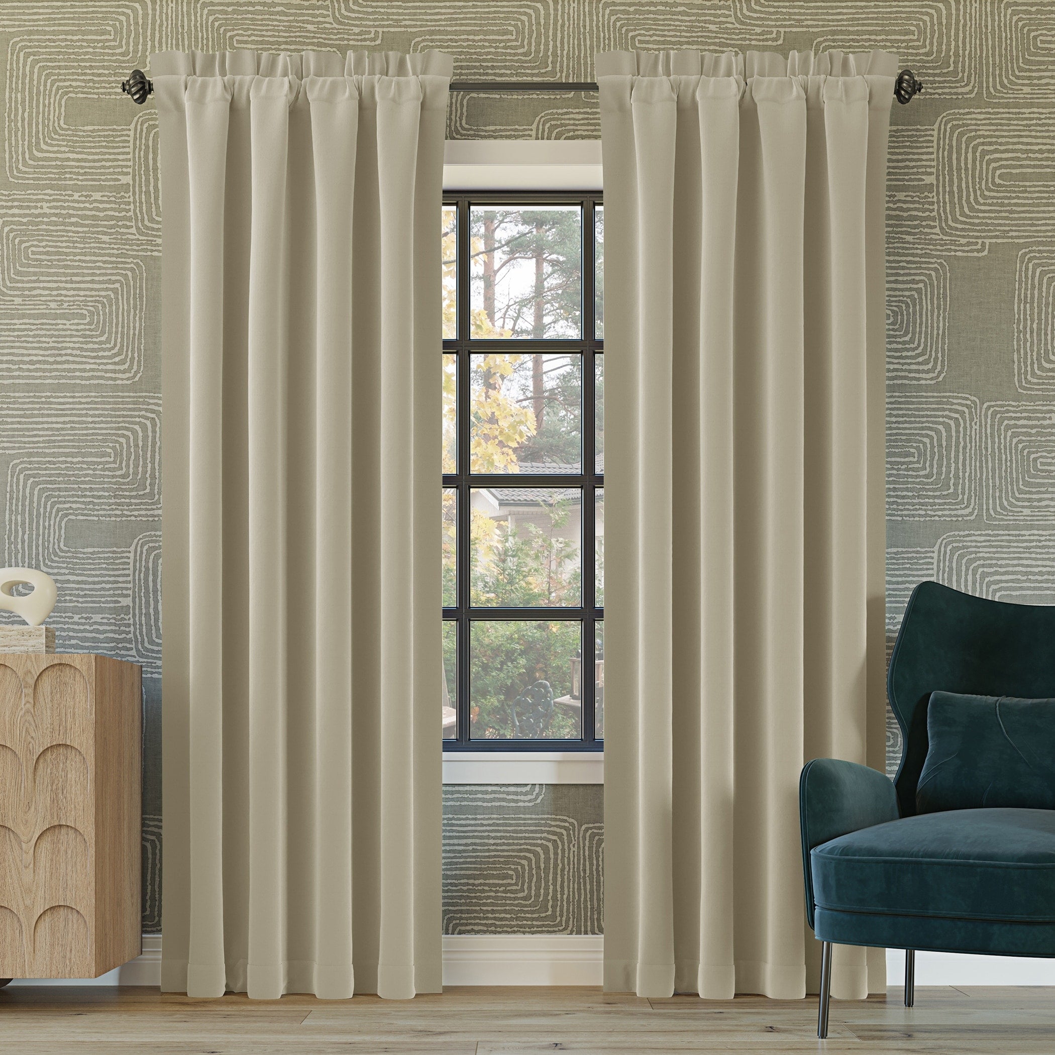 Sun Zero Oslo Theater Grade Extreme Total Blackout Rod Pocket 1-Piece Curtain Panel, Single Panel