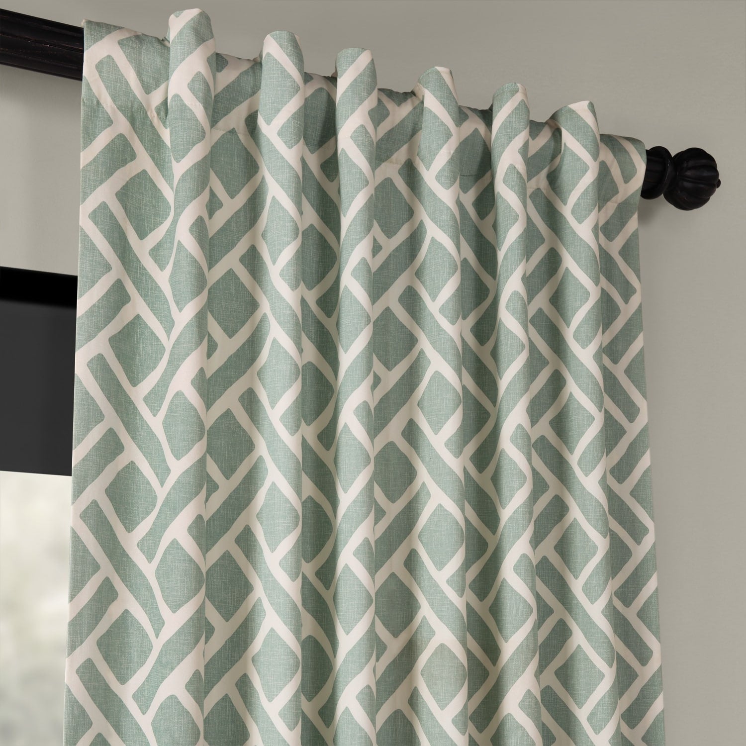 Exclusive Fabrics Martinique Geo Contemporary Cotton Room Darkening Curtain (1 Panel)