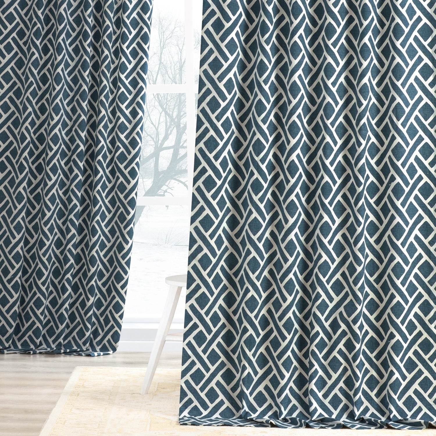 Exclusive Fabrics Martinique Geo Contemporary Cotton Room Darkening Curtain (1 Panel)