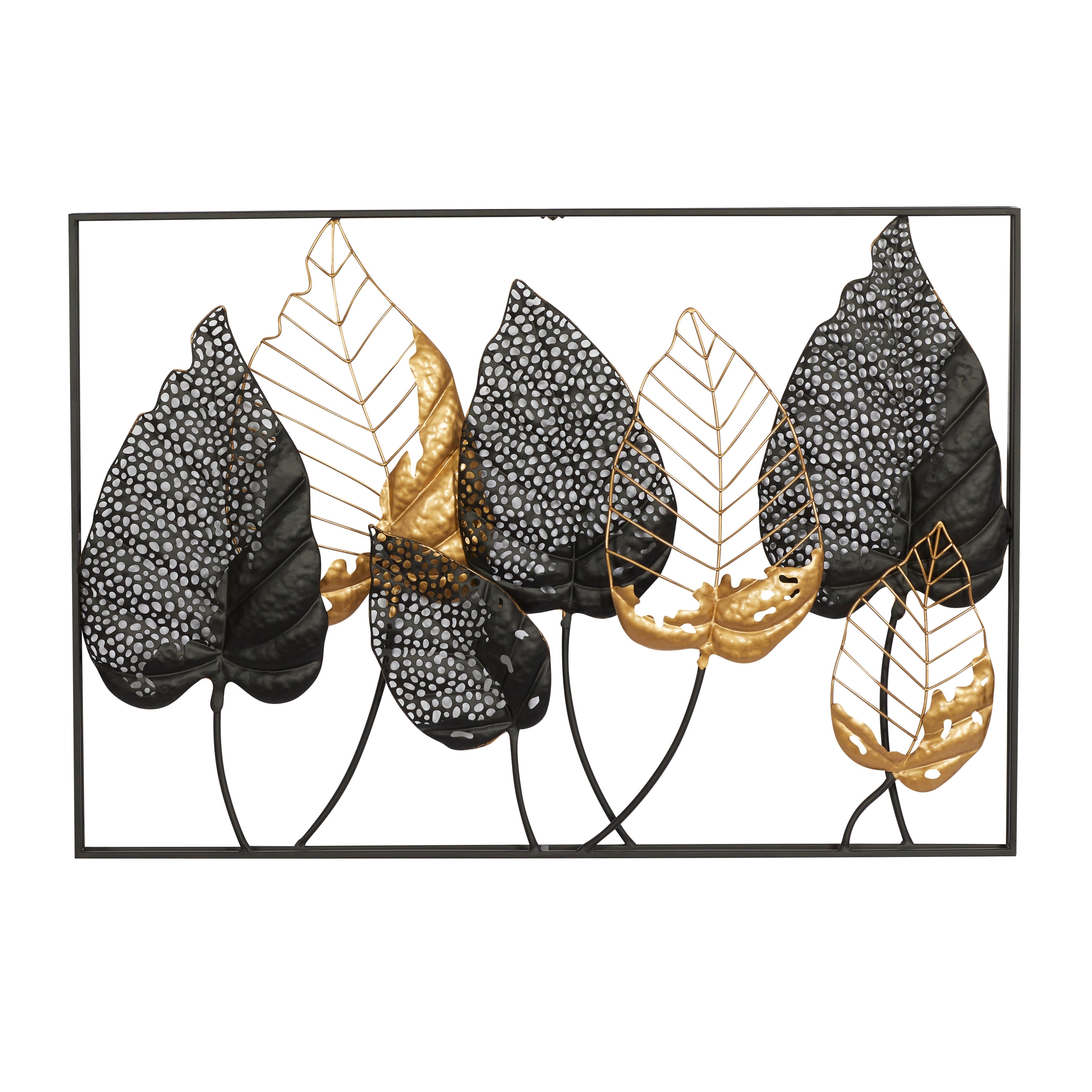 Black Iron Contemporary Wall Decor 26 x 38 x 3