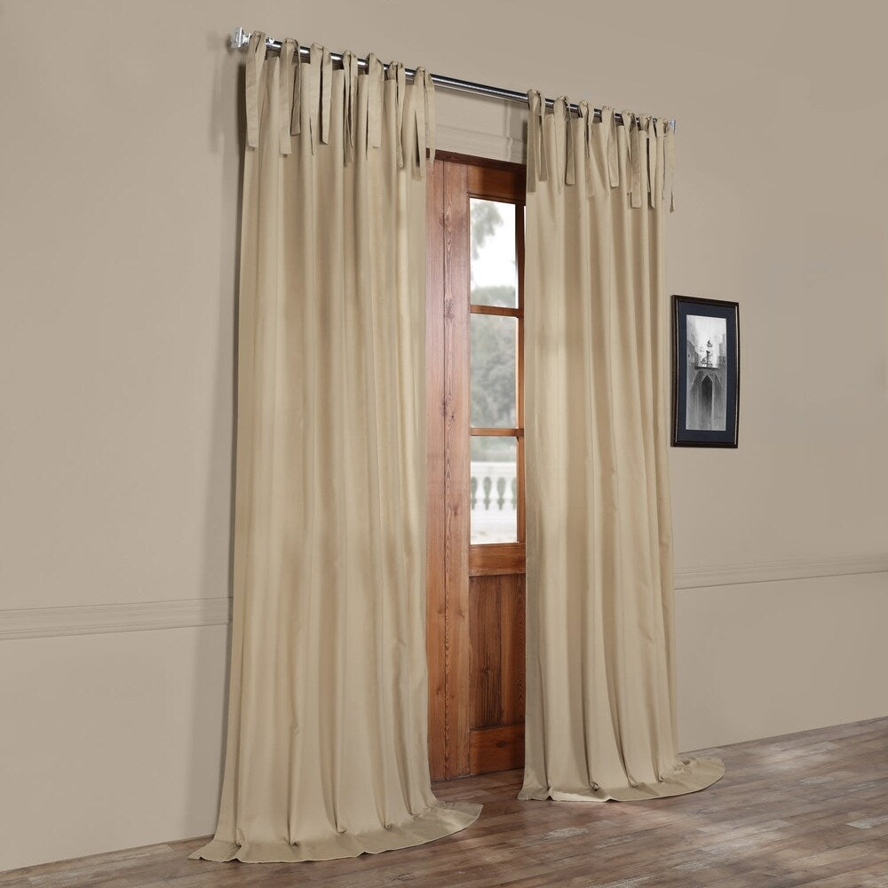 Exclusive Fabrics Solid Cotton Tie-Top Curtain (1 Panel)