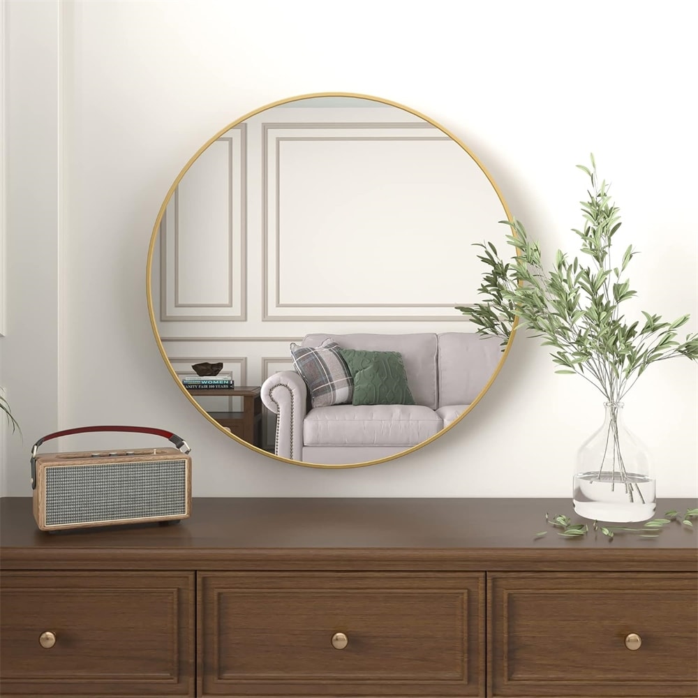 36 IN Metal Round mirror