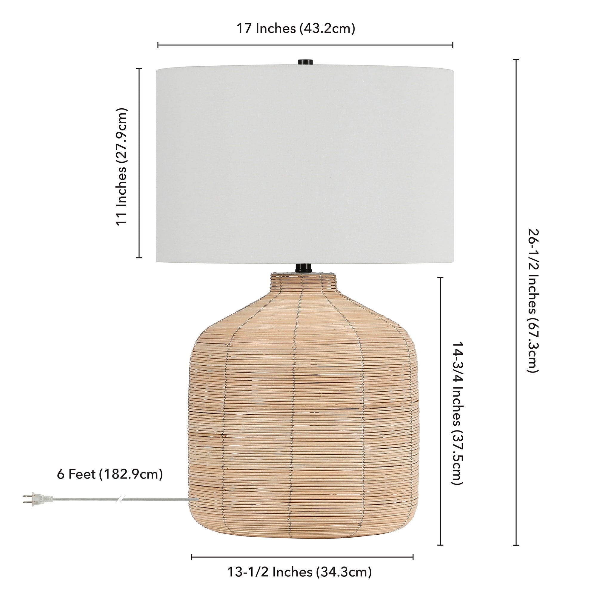 Jolina Rattan Table Lamp