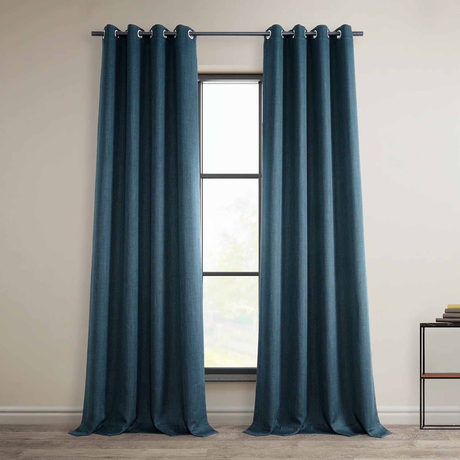 Exclusive Fabrics Faux Linen Grommet Room Darkening Curtain (1 Panel)