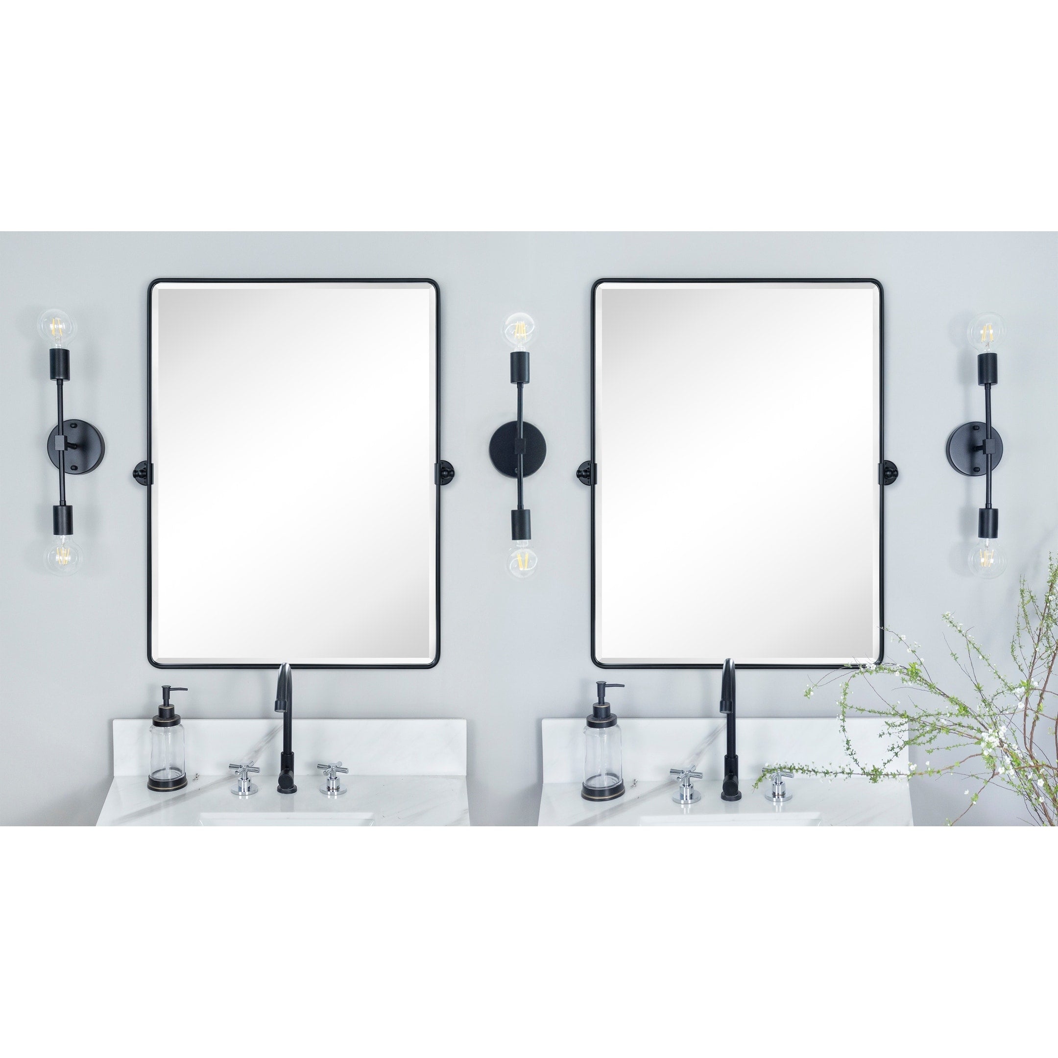 TEHOME Woodvale Rectangle Vertical Metal Wall Mirrors