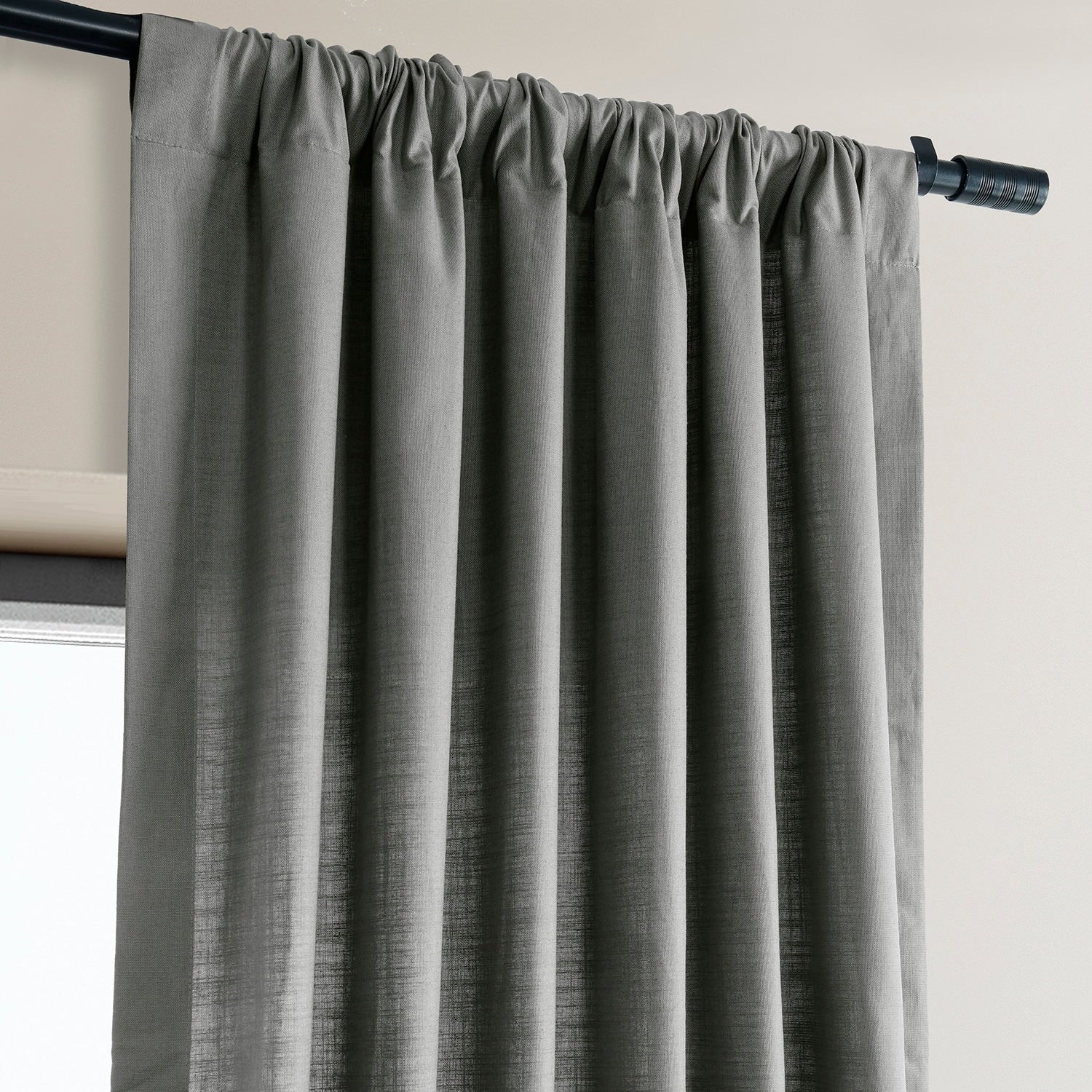 Exclusive Fabrics Dune Textured Solid Cotton Curtain Pair (2 Panels)