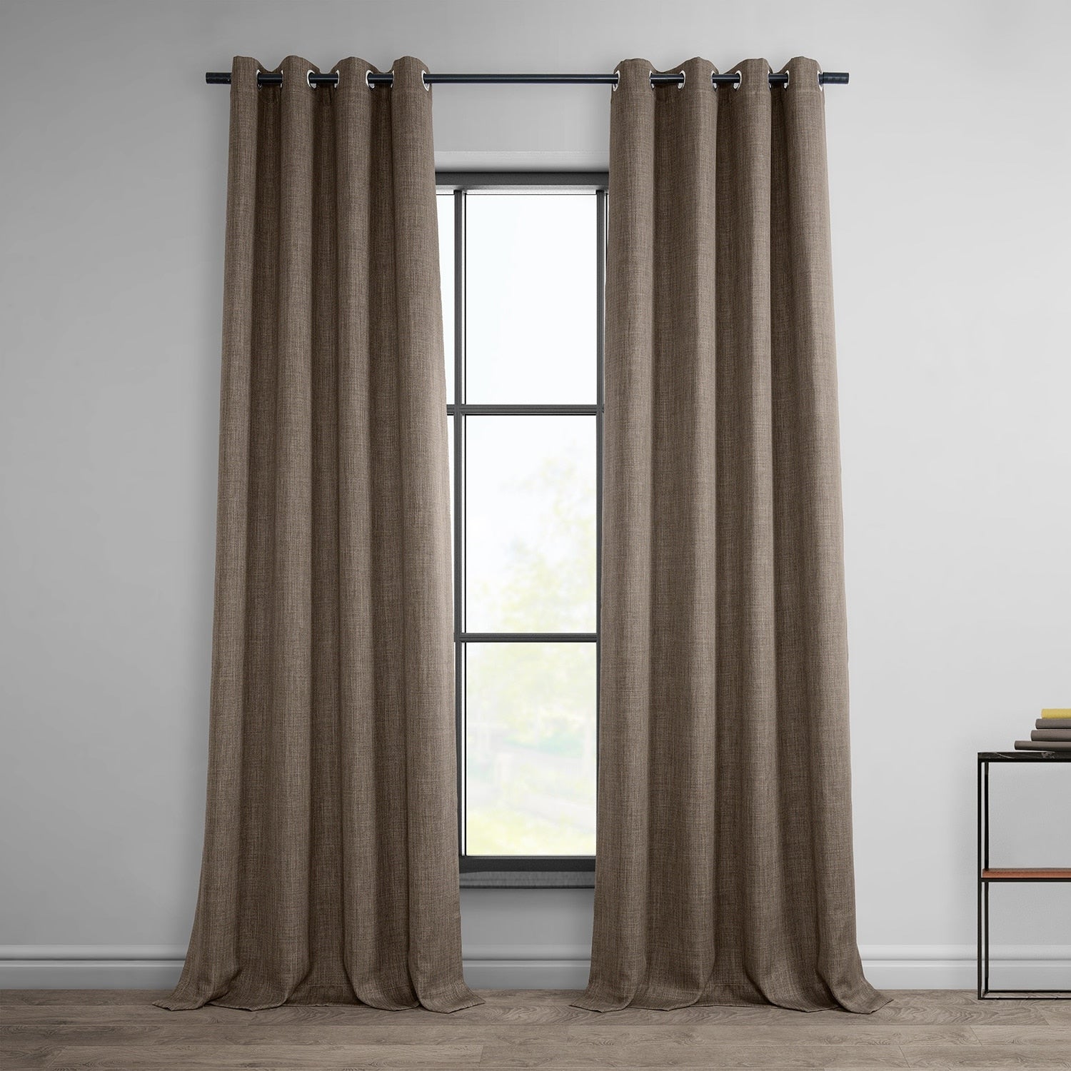 Exclusive Fabrics Faux Linen Grommet Room Darkening Curtain (1 Panel)