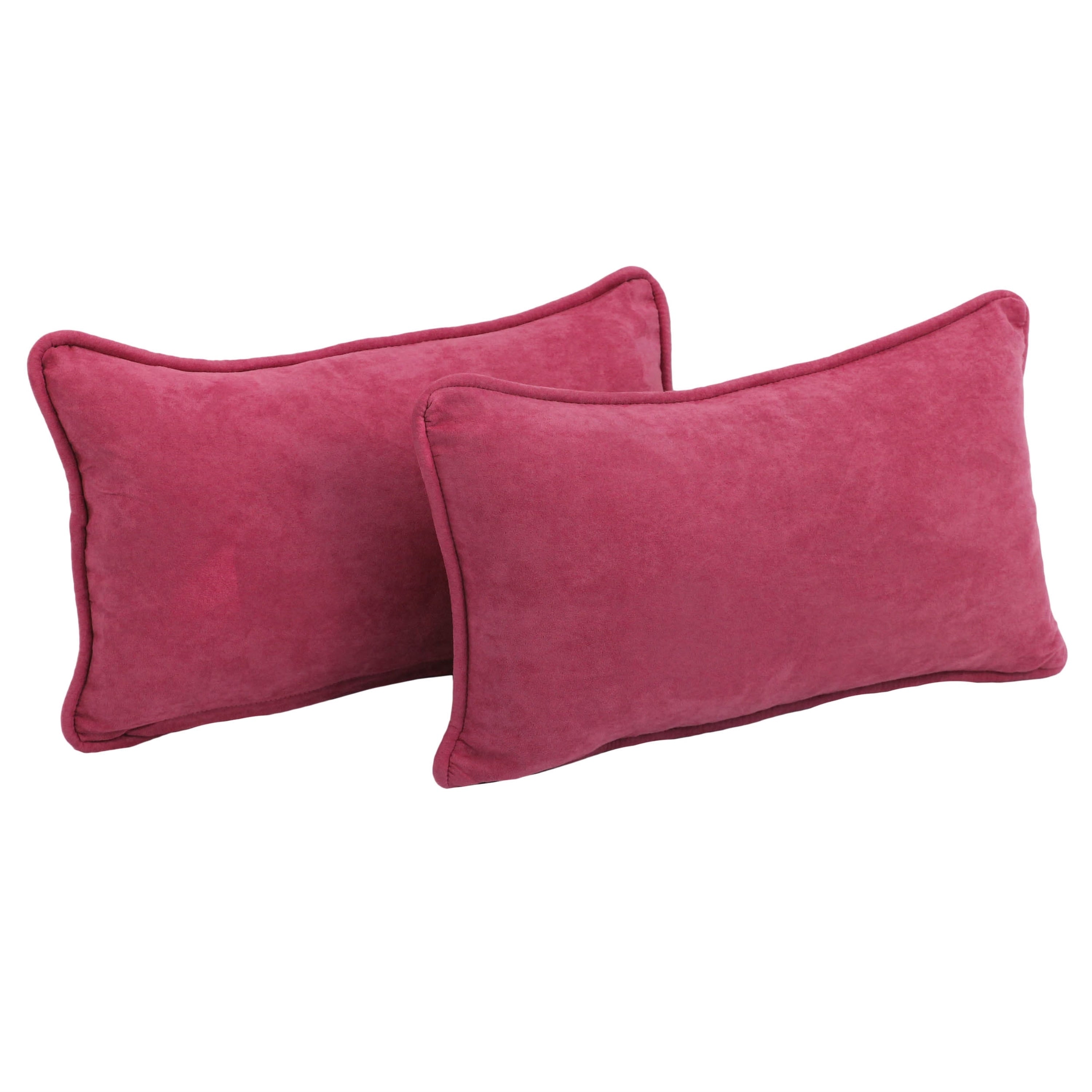 20-inch by 12-inch Microsuede Lumbar Throw Pillows (Set of 2)