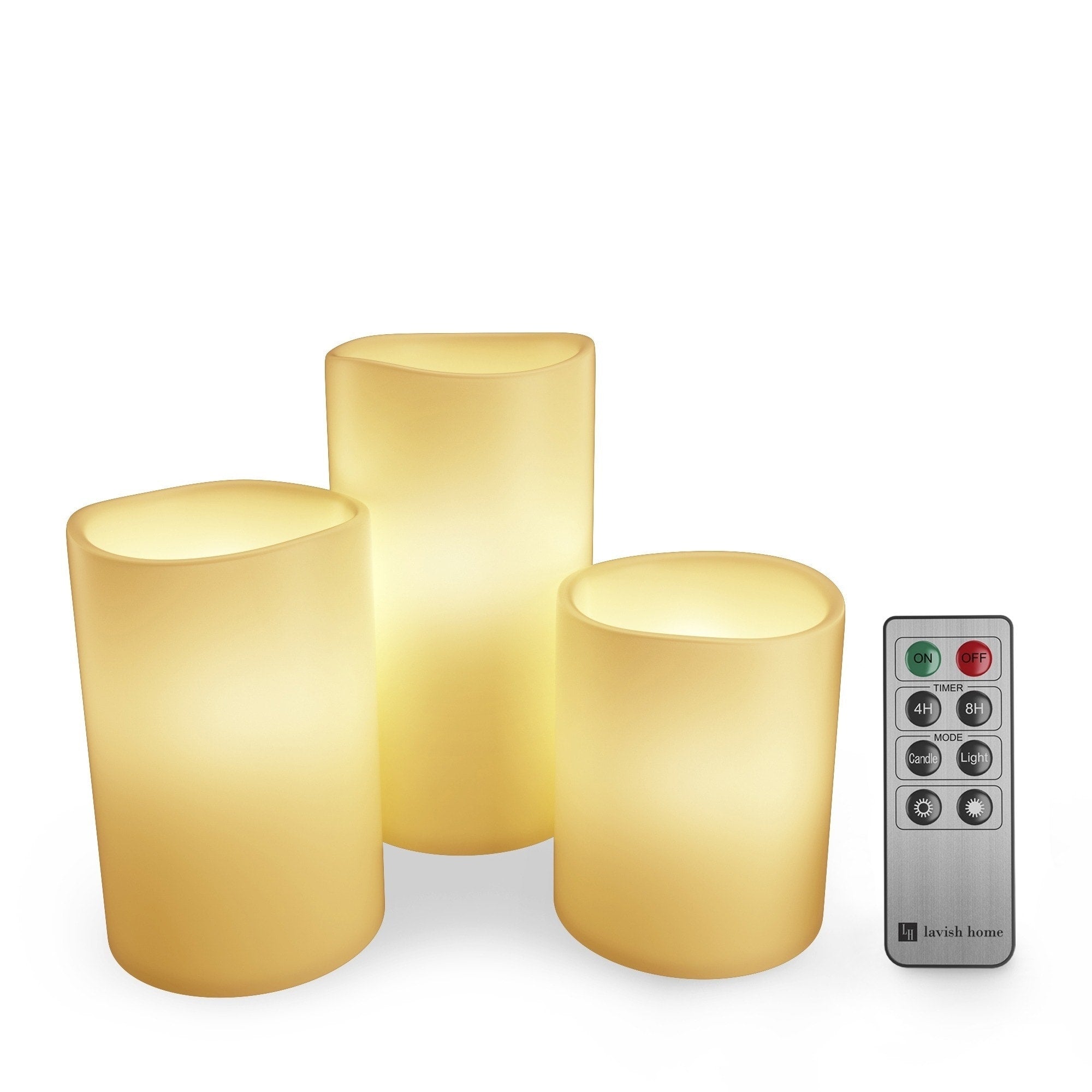 Lavish Home Set of 3 LED Flameless Candle with Remote