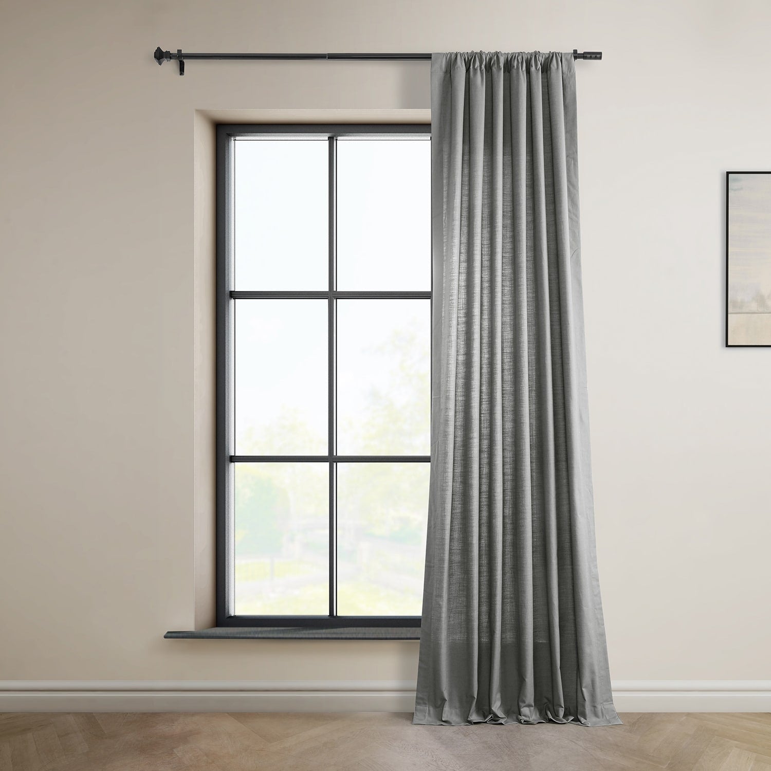 Exclusive Fabrics Dune Textured Solid Cotton Curtain Pair (2 Panels)