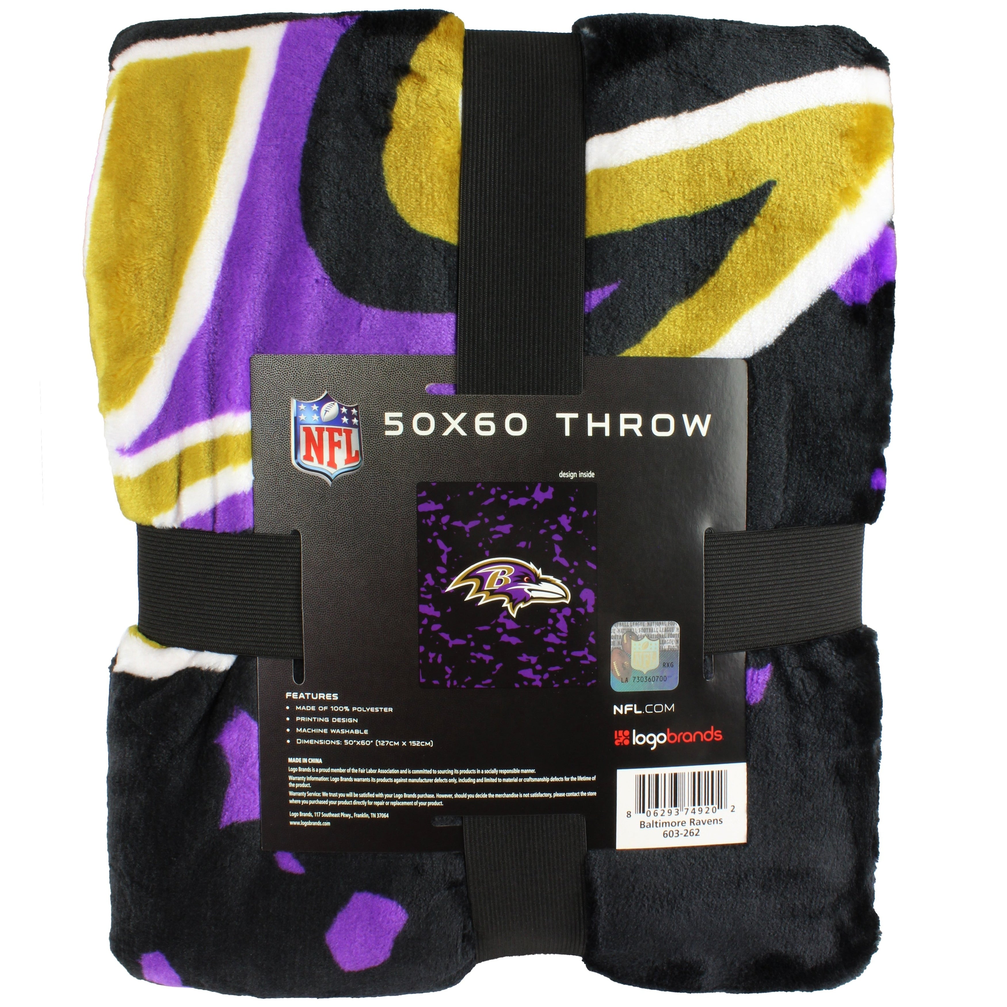 Baltimore Ravens 50 x 60 Throw Blanket