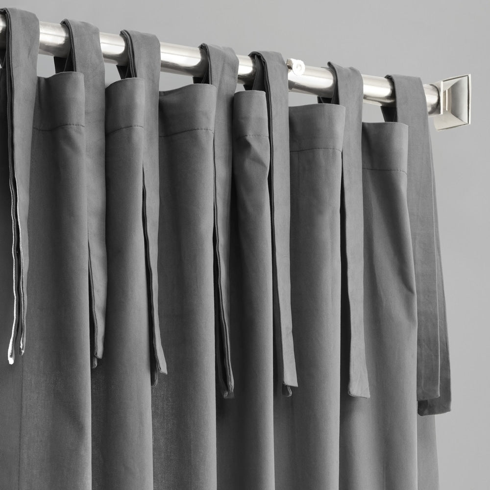 Exclusive Fabrics Solid Cotton Tie-Top Curtain (1 Panel)