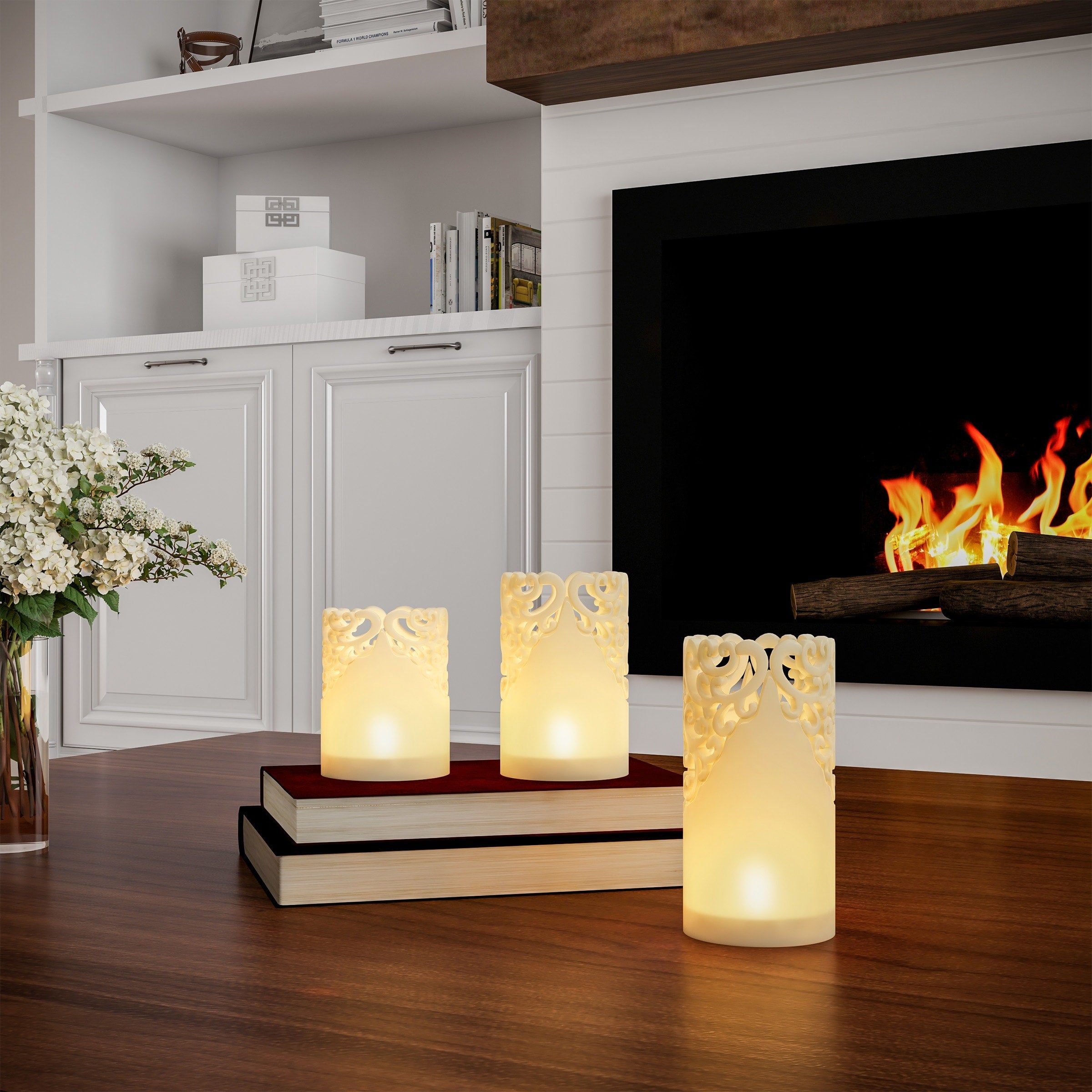 Lavish Home 3-Piece Flameless LED Candle Set