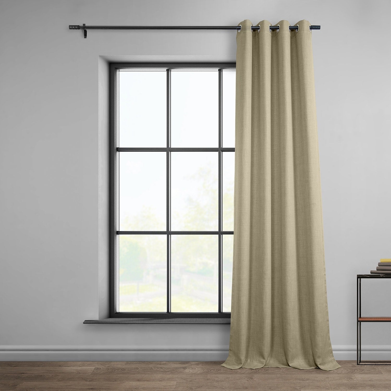 Exclusive Fabrics Faux Linen Grommet Room Darkening Curtain (1 Panel)