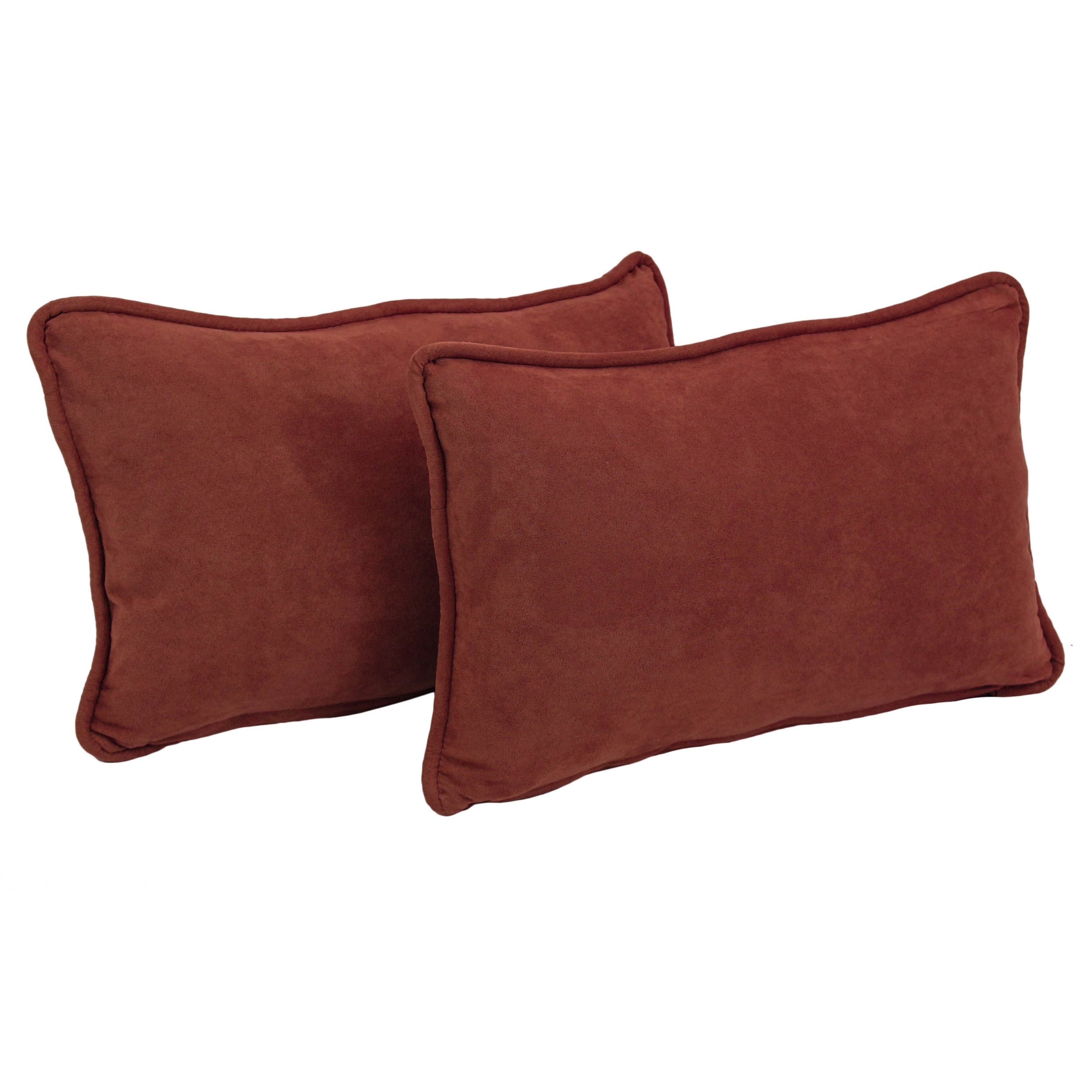 20-inch by 12-inch Microsuede Lumbar Throw Pillows (Set of 2)