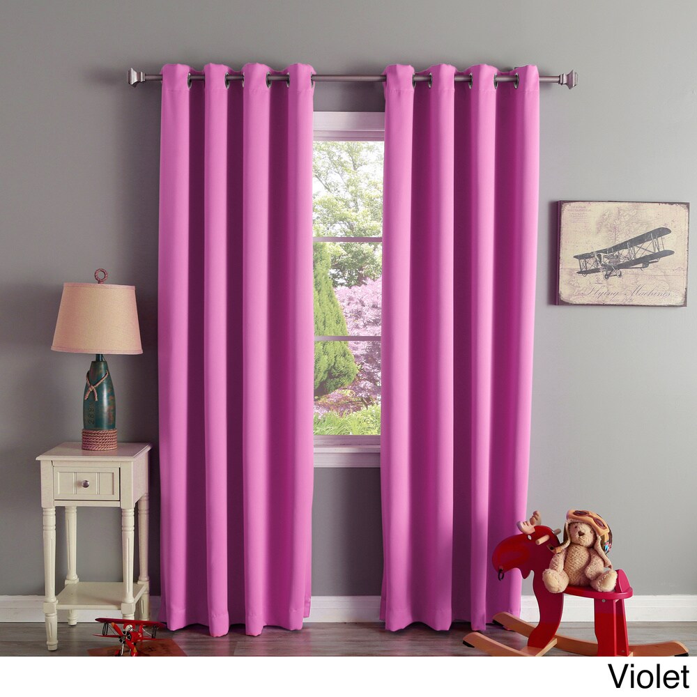 Aurora Home Silver Grommet Top 84-inch Blackout Curtain Pair - 52 x 84 - 52 x 84