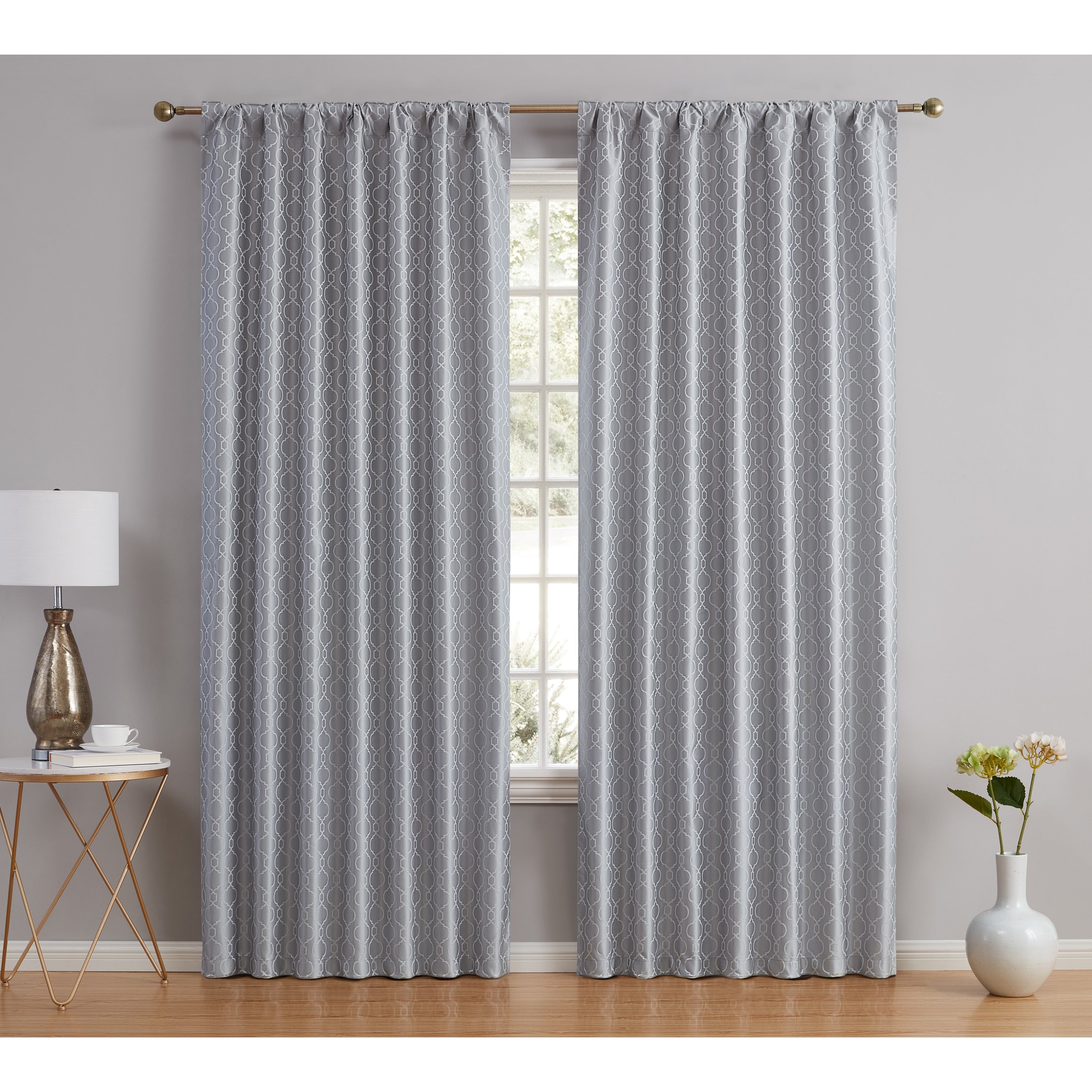 HLC.me Franklin Moroccan 100% Complete Blackout Thermal Insulated Energy Savings Back Tab Rod Pocket Curtain, 2 Panels