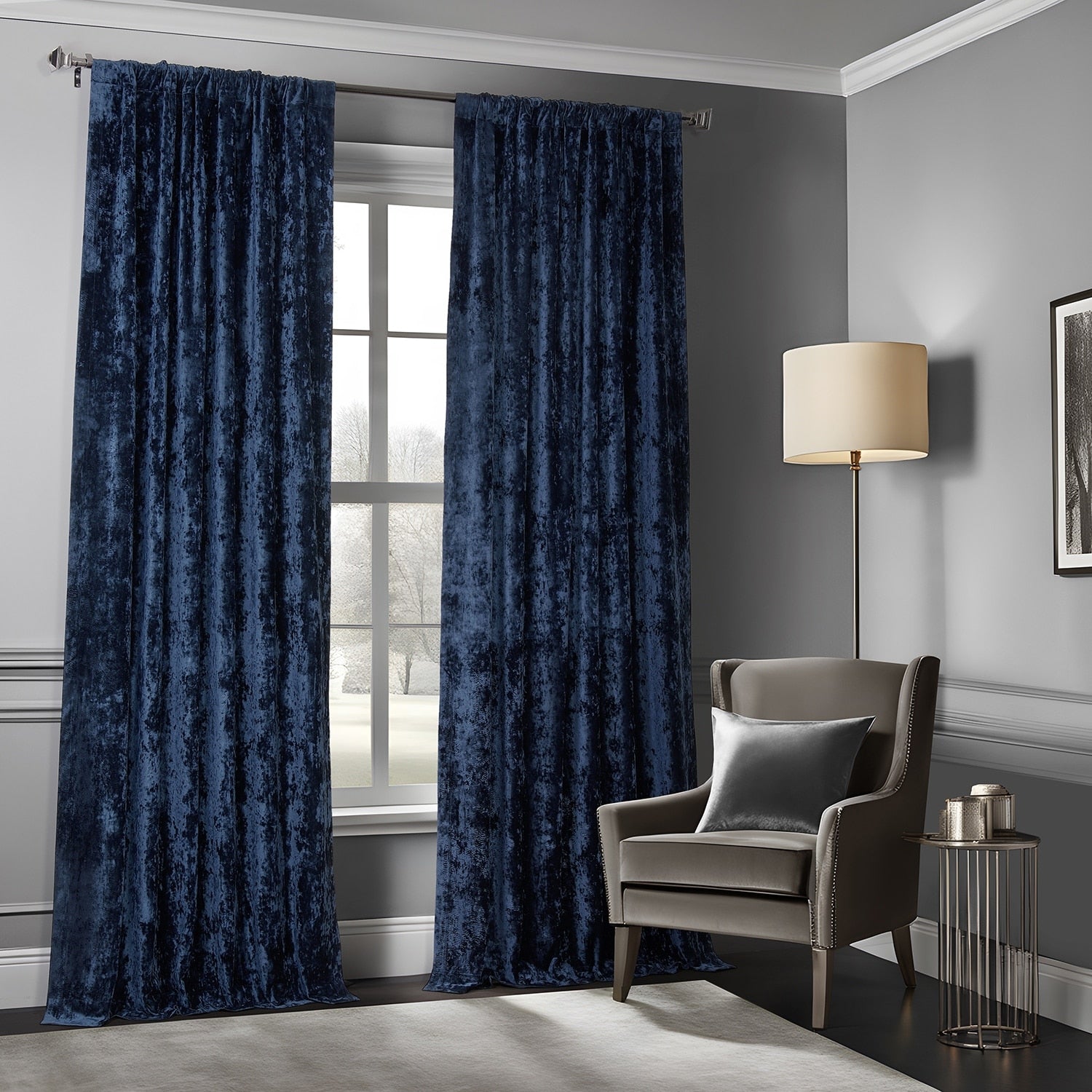 Exclusive Fabrics Lush Crush Velvet Curtains - Room Darkening Curtain for Bedroom & Living Room (1 Panel)