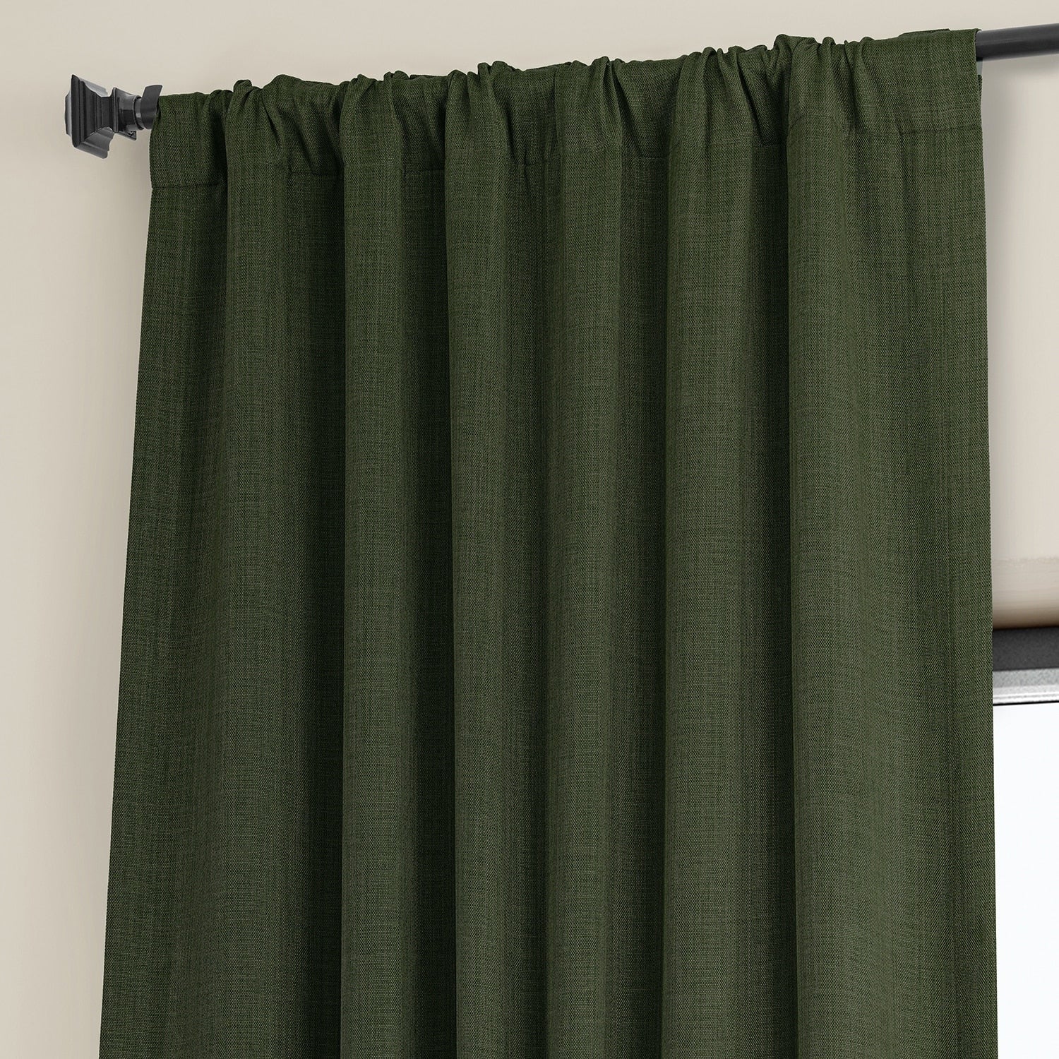 Exclusive Fabrics Faux Linen Room Darkening Curtain (1 Panel)