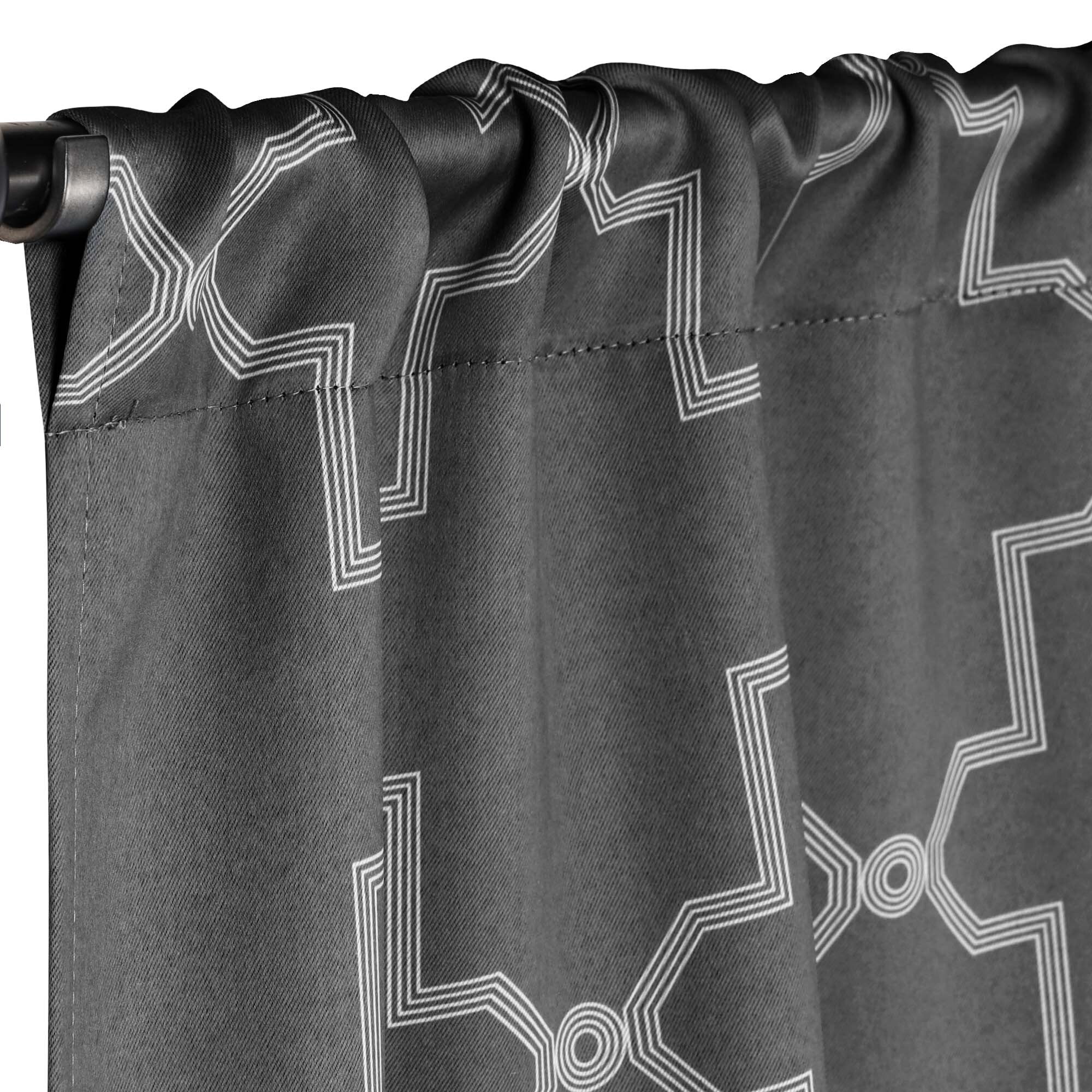 Imperial Trellis Washable Room Darkening Blackout Curtains, Set of 2 Panels