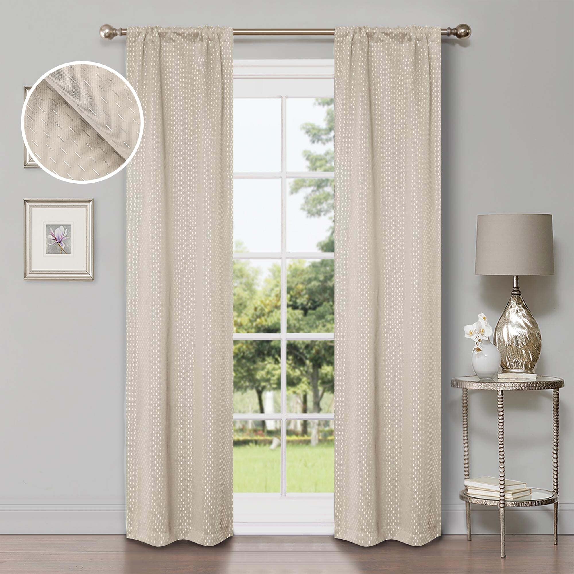 Superior Shimmer Washable Room Darkening Curtains, Set of 2 Panels