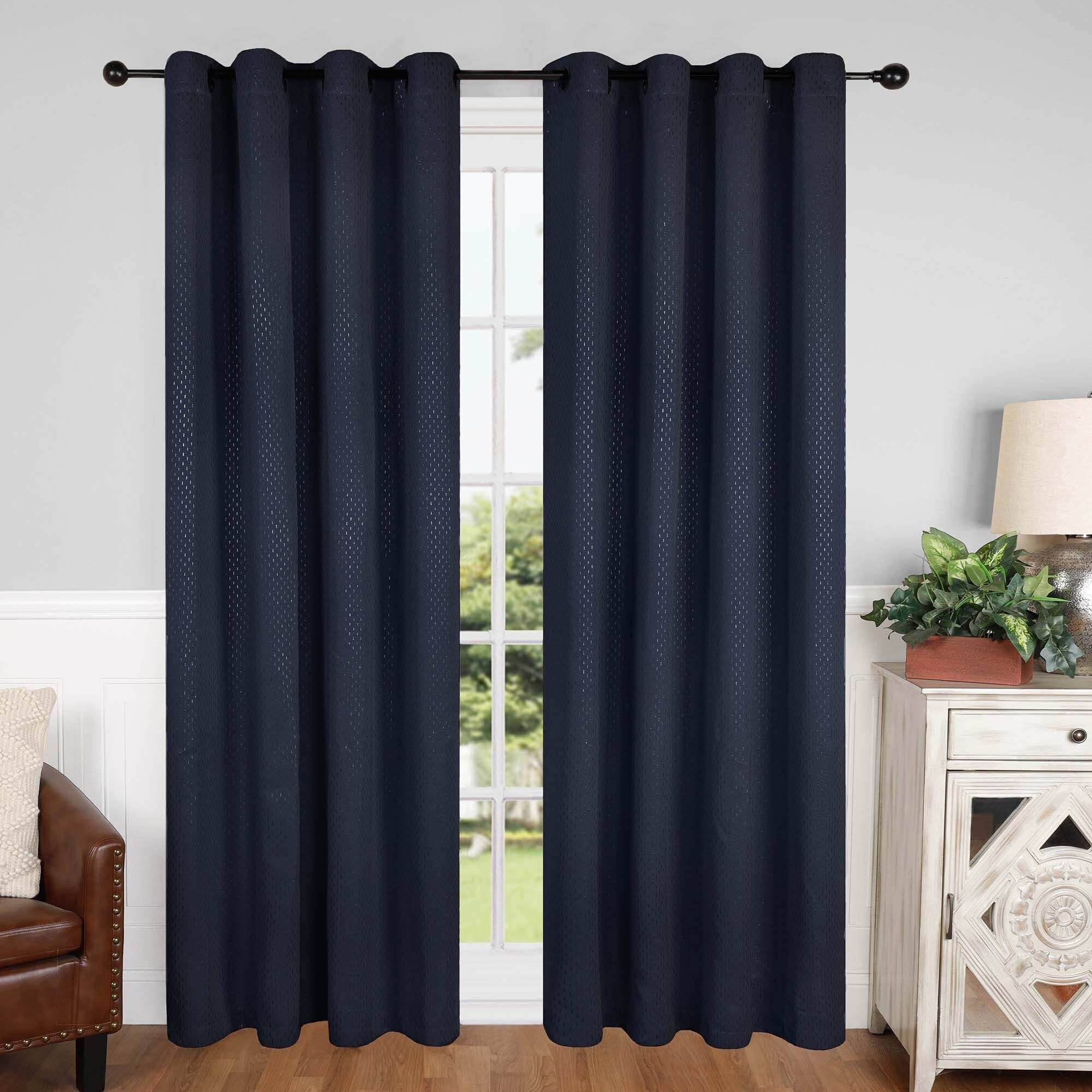 Superior Shimmer Washable Room Darkening Curtains, Set of 2 Panels