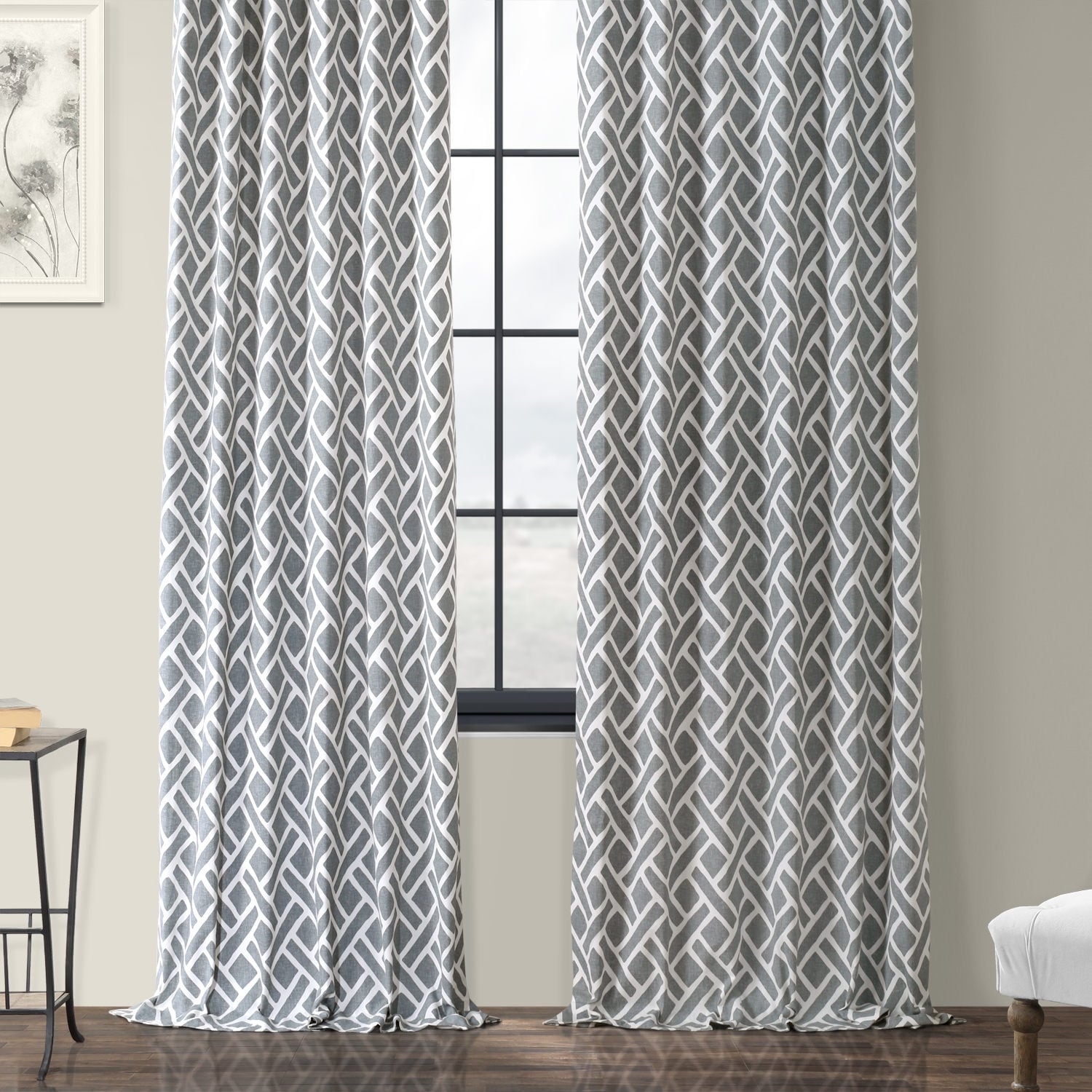 Exclusive Fabrics Martinique Geo Contemporary Cotton Room Darkening Curtain (1 Panel)