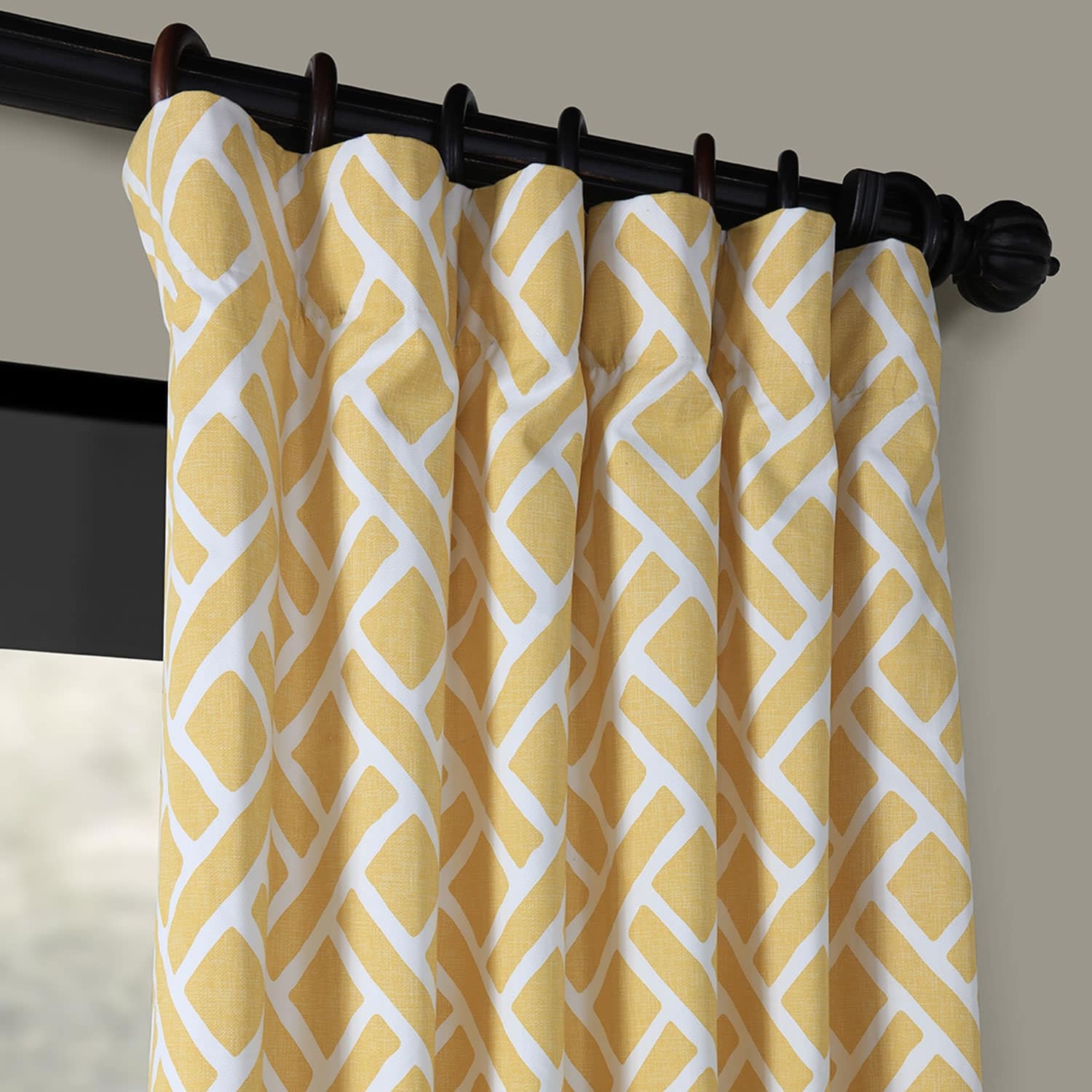 Exclusive Fabrics Martinique Geo Contemporary Cotton Room Darkening Curtain (1 Panel)