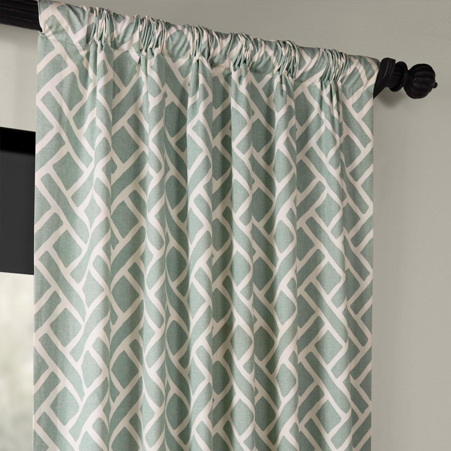 Exclusive Fabrics Martinique Geo Contemporary Cotton Room Darkening Curtain (1 Panel)