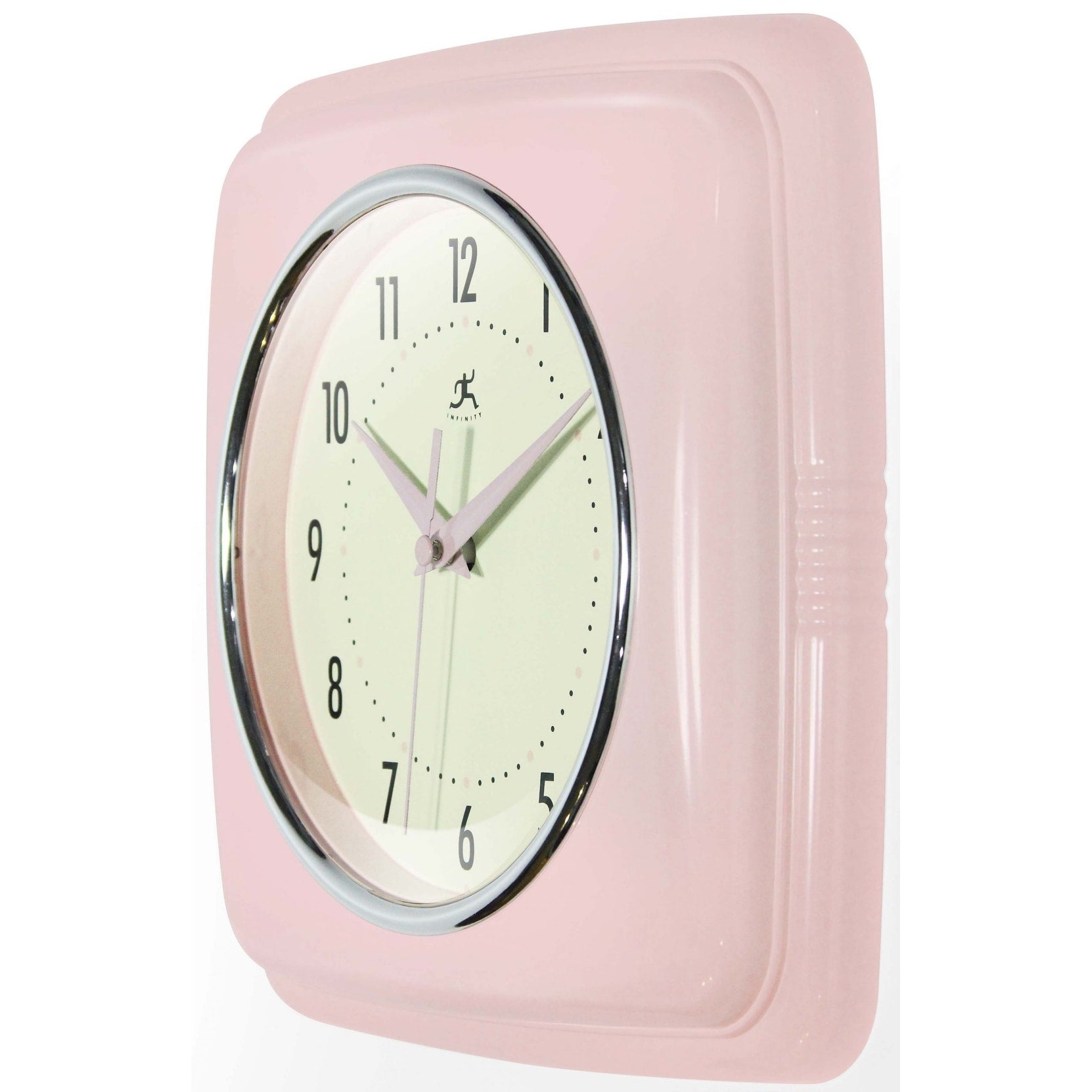 Infinity Instruments Retro 9.25-inch Square Wall Clock - 9.25 x 1.875 x 9.5